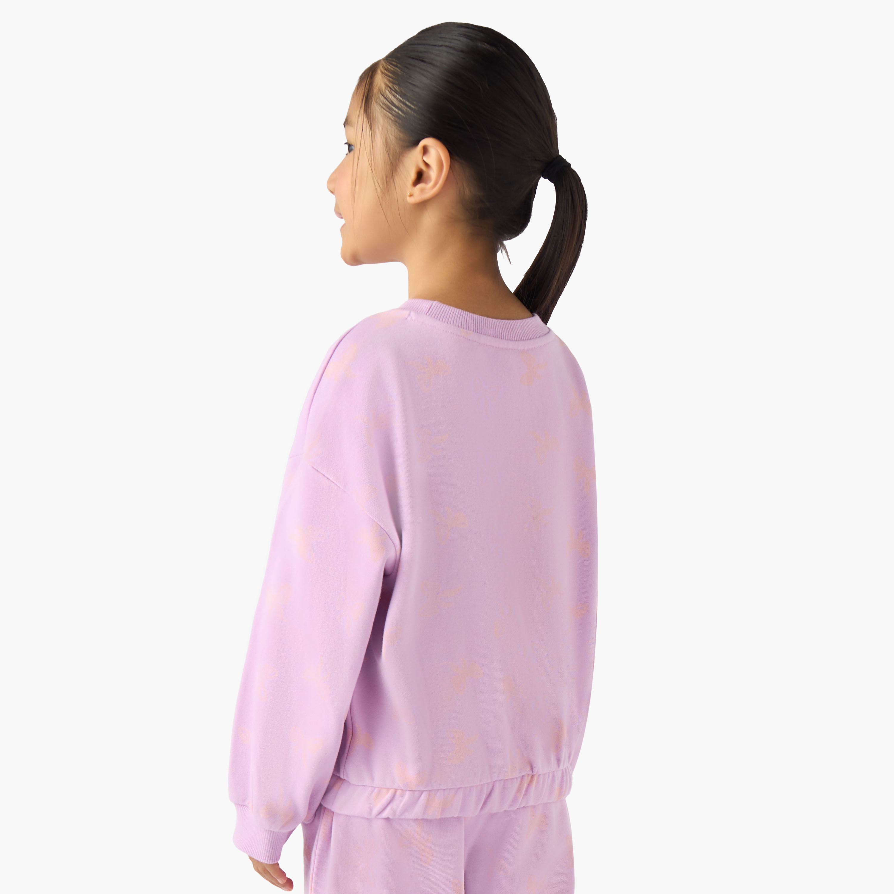 Juniors Crew Neck Sweatshirt with Bow Print-baby-girls-clothing-sweatshirts-image-3