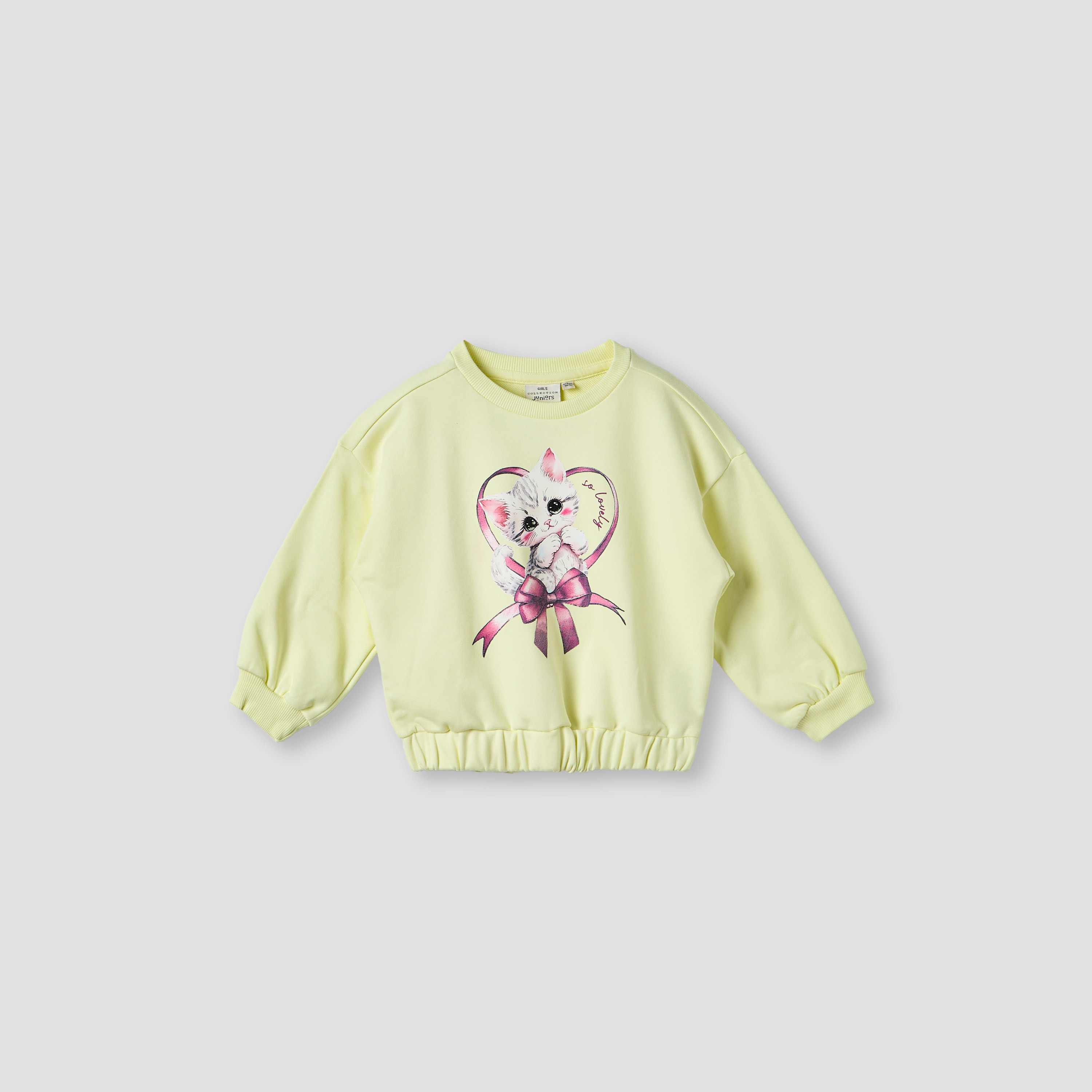 Juniors Round Neck Sweatshirt with Long Sleeves-baby-girls-clothing-sweatshirts-image-1