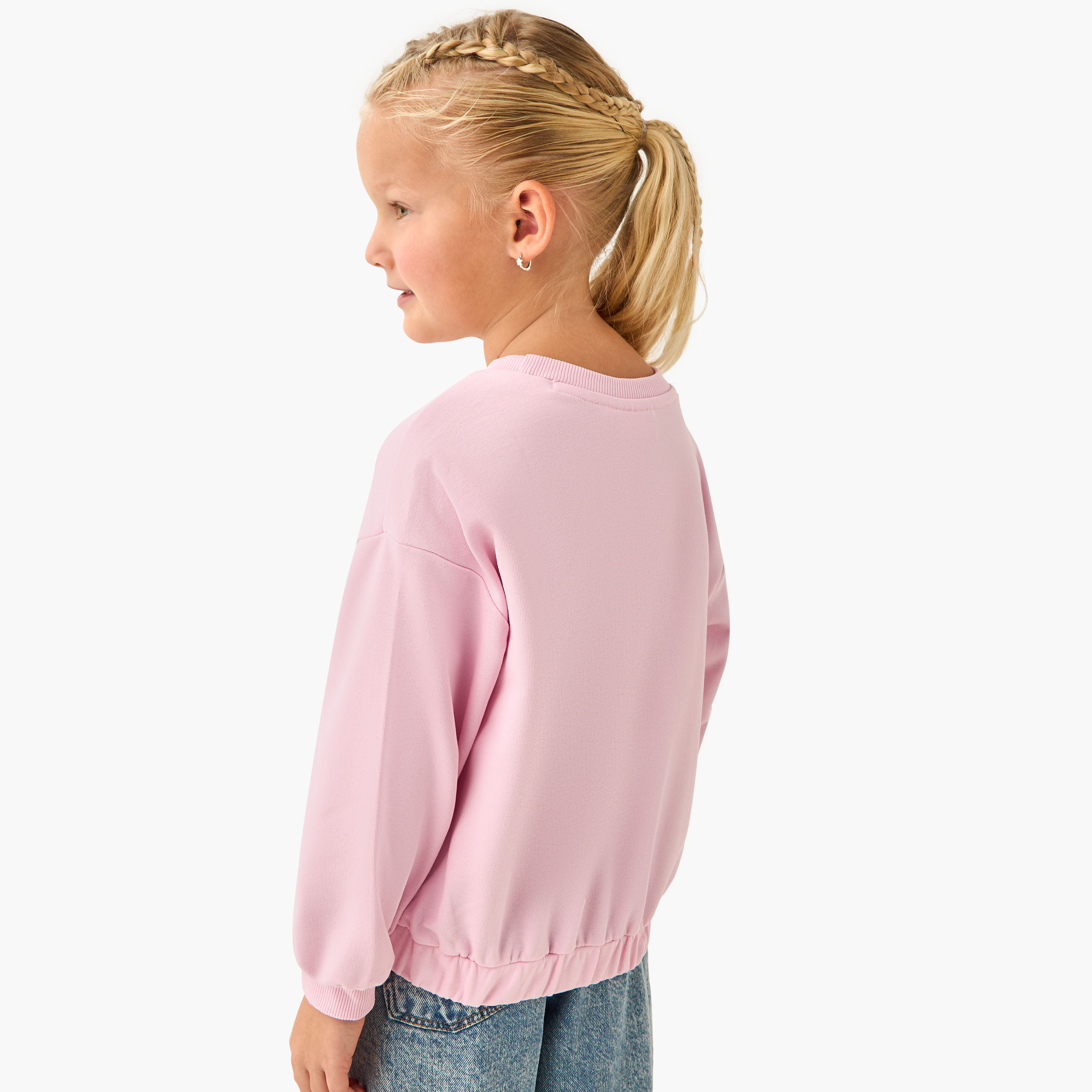 Juniors Round Neck Sweatshirt with Long Sleeves-baby-girls-clothing-sweatshirts-image-3