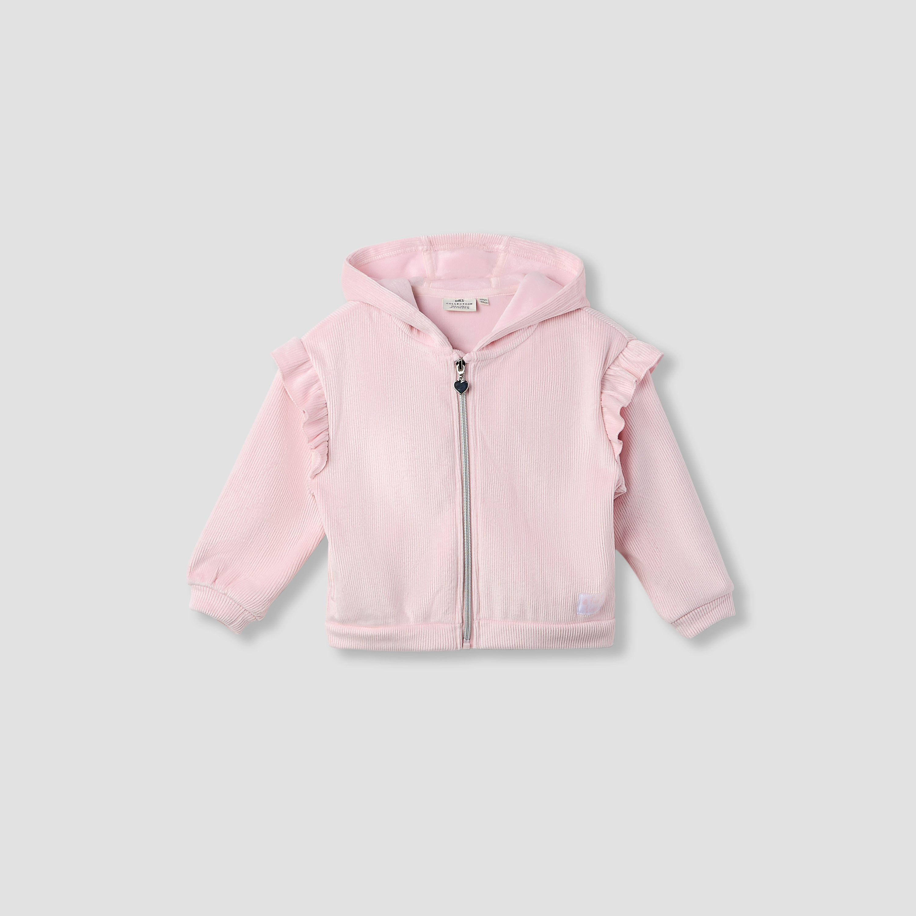Juniors Girls Sweatshirt and Track Pants Set with Ruffle - Polyester Blend  - Long Sleeves - Hood-baby-girls-clothing-setsandcoords-image-2