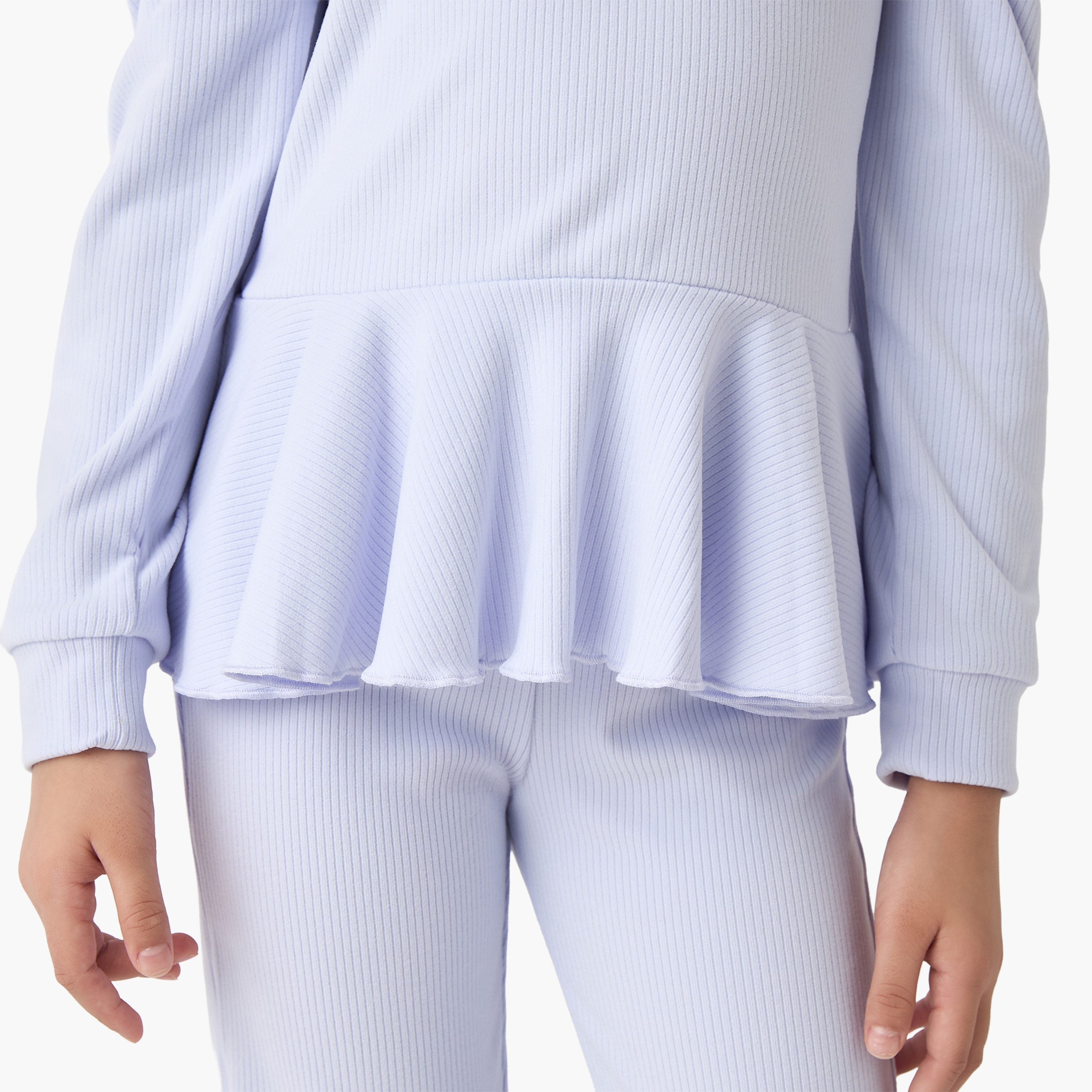 Juniors Ribbed Peplum Top and Pants Set-girls-clothing-winterwear-setsandcoords-image-5