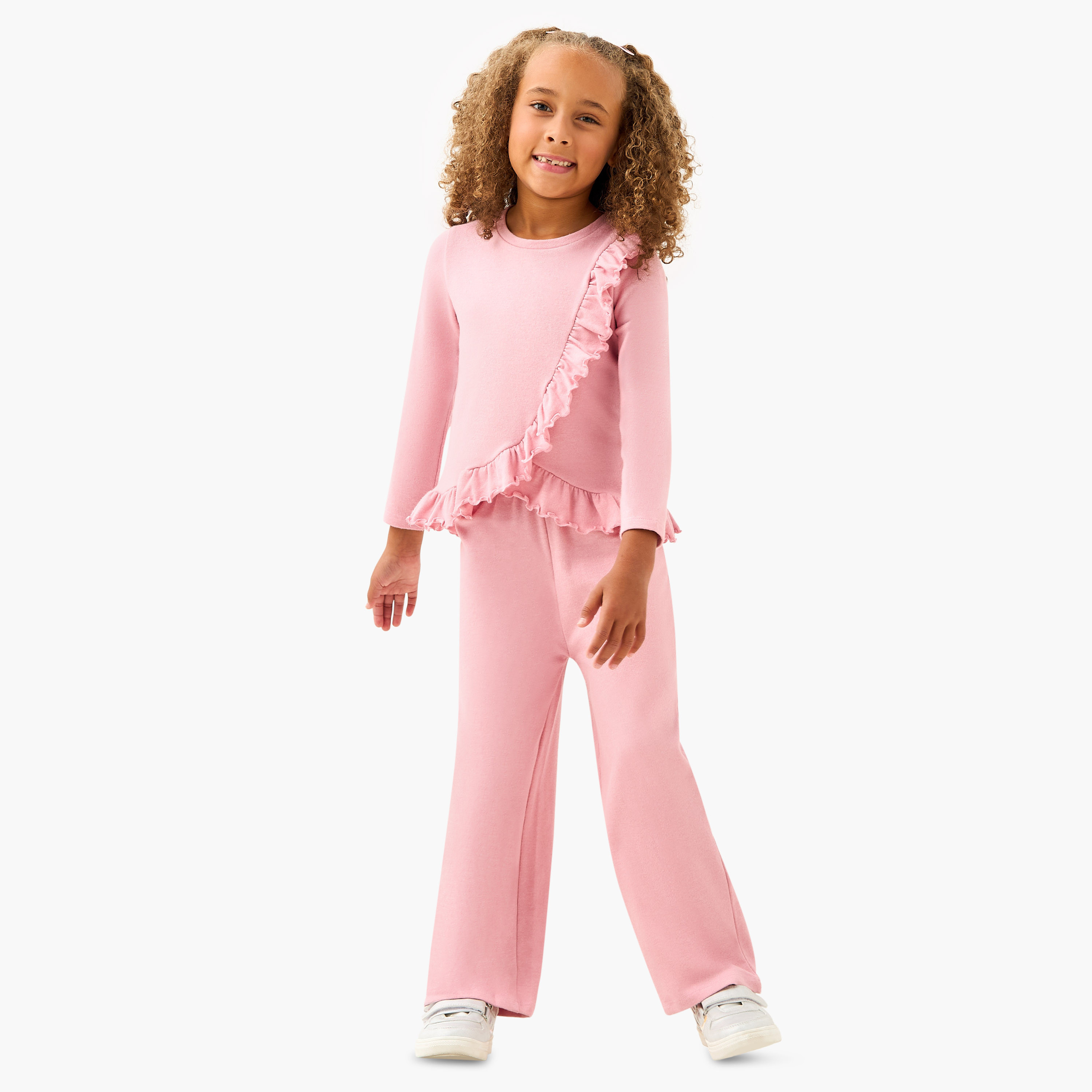Juniors Ruffled T-shirt and Pants Set-girls-clothing-setsandcoords-image-1