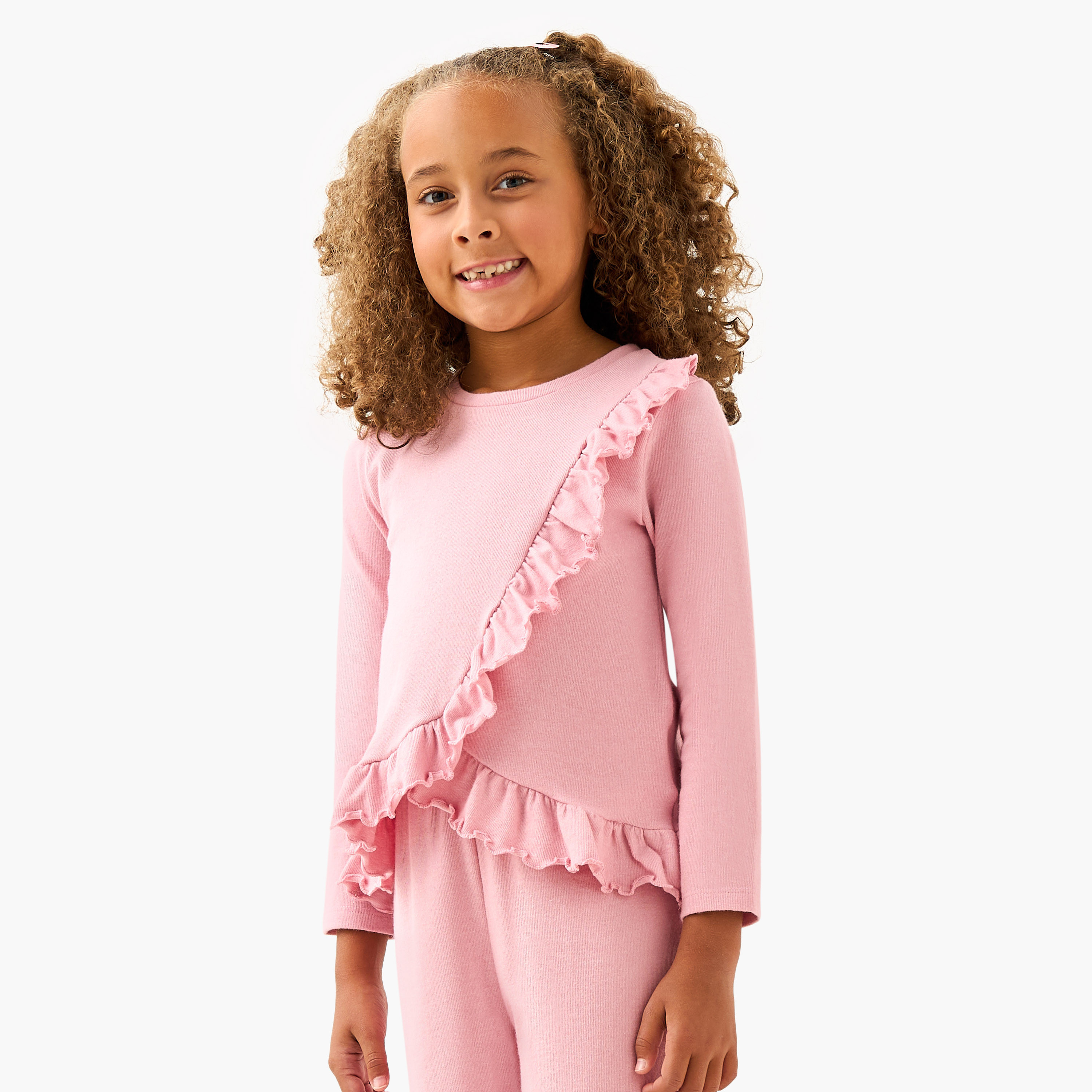 Juniors Ruffled T-shirt and Pants Set-girls-clothing-setsandcoords-image-2
