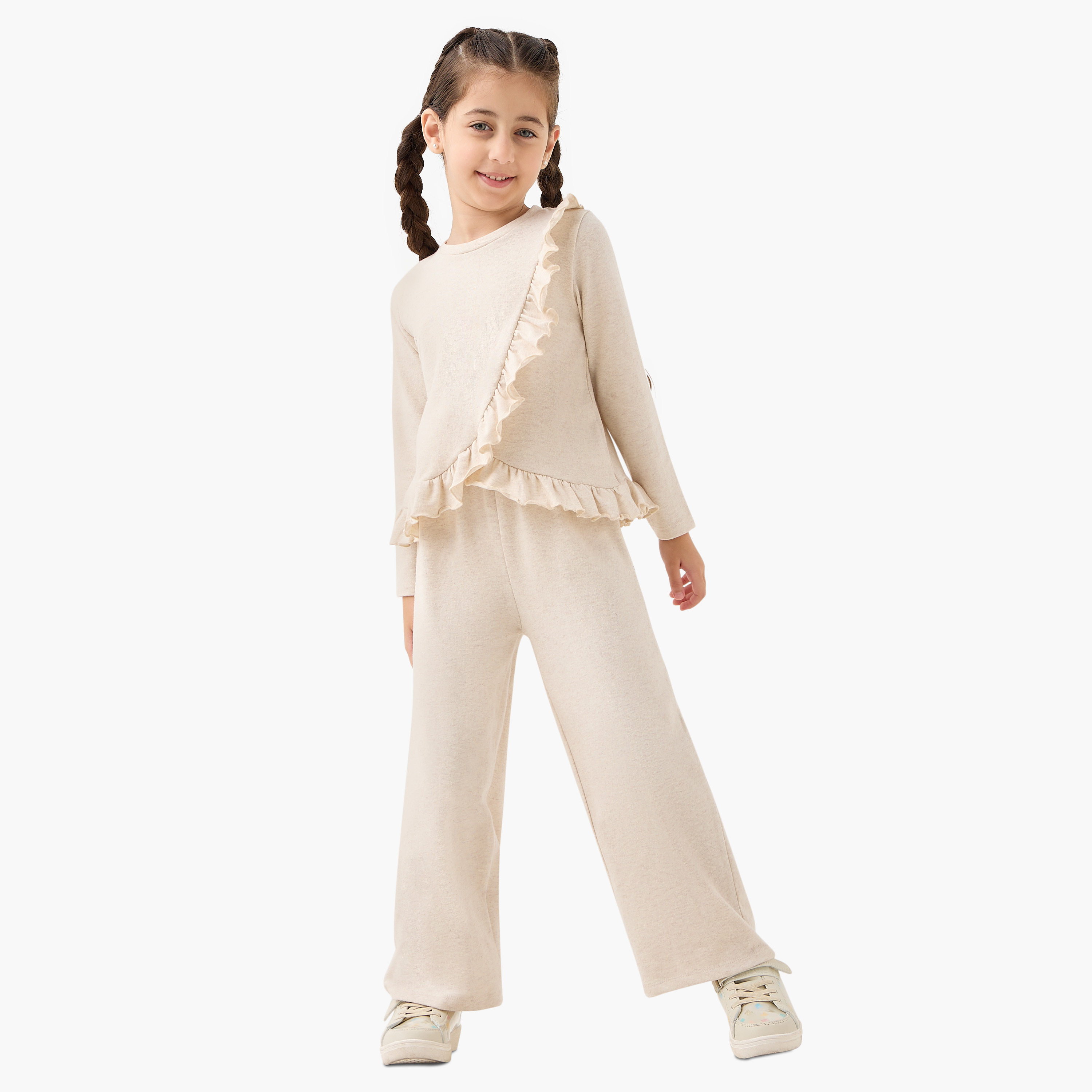 Juniors Ruffled T-shirt and Pants Set-girls-clothing-setsandcoords-image-1
