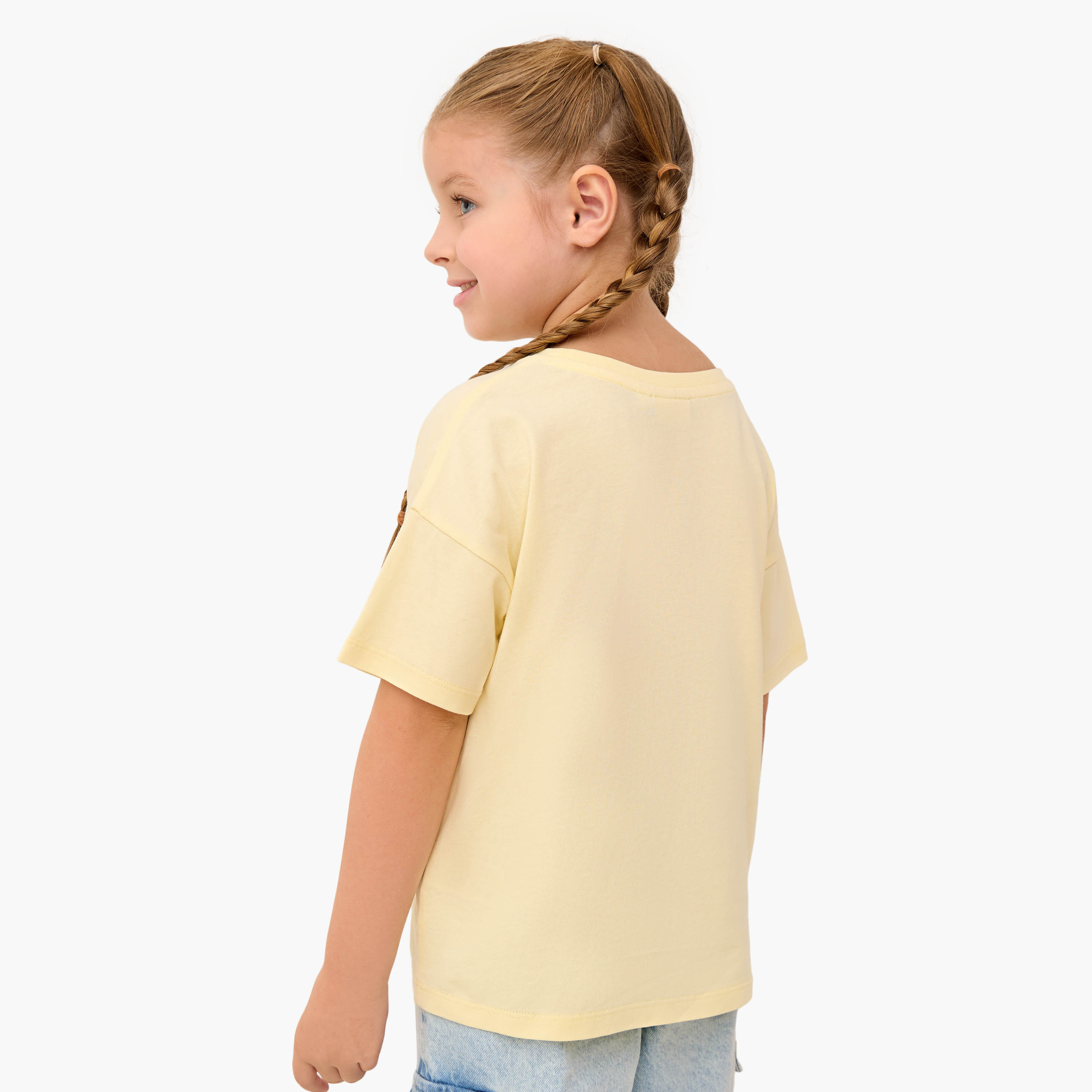 Juniors Lace Detail T-shirt with Crew Neck-girls-clothing-tshirts-image-3
