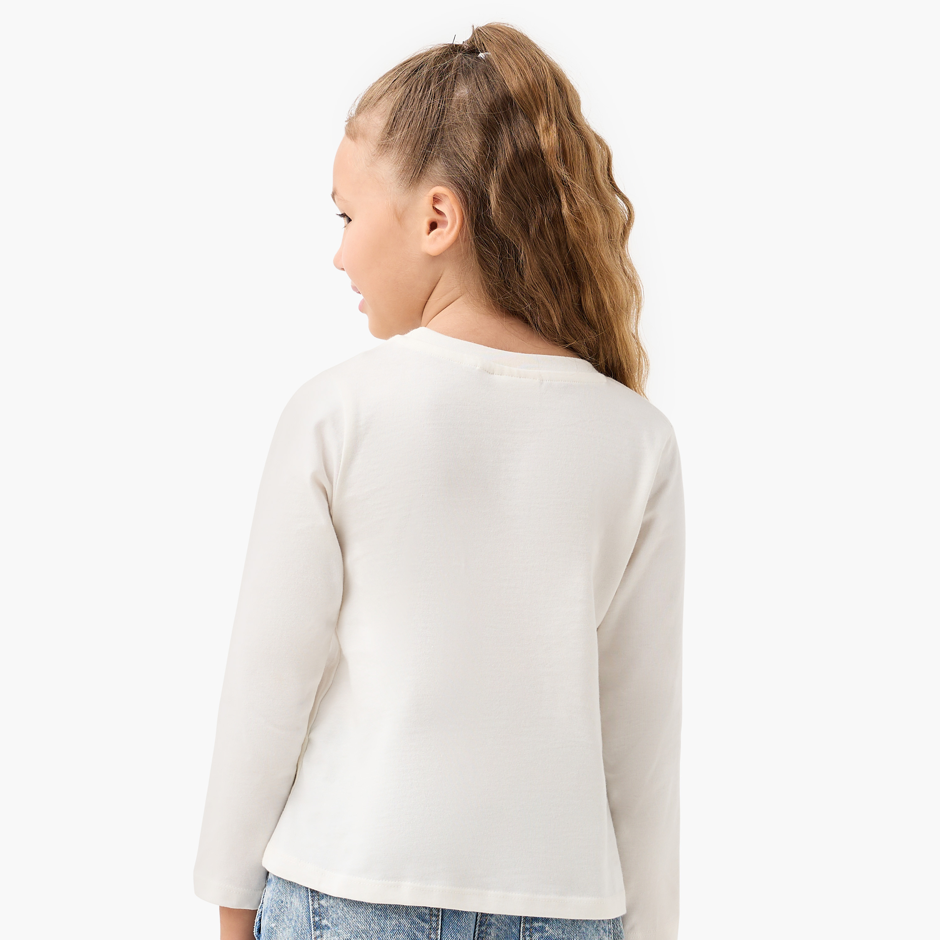 Juniors Cat Print Top with Bow Accents-girls-clothing-tshirts-image-3