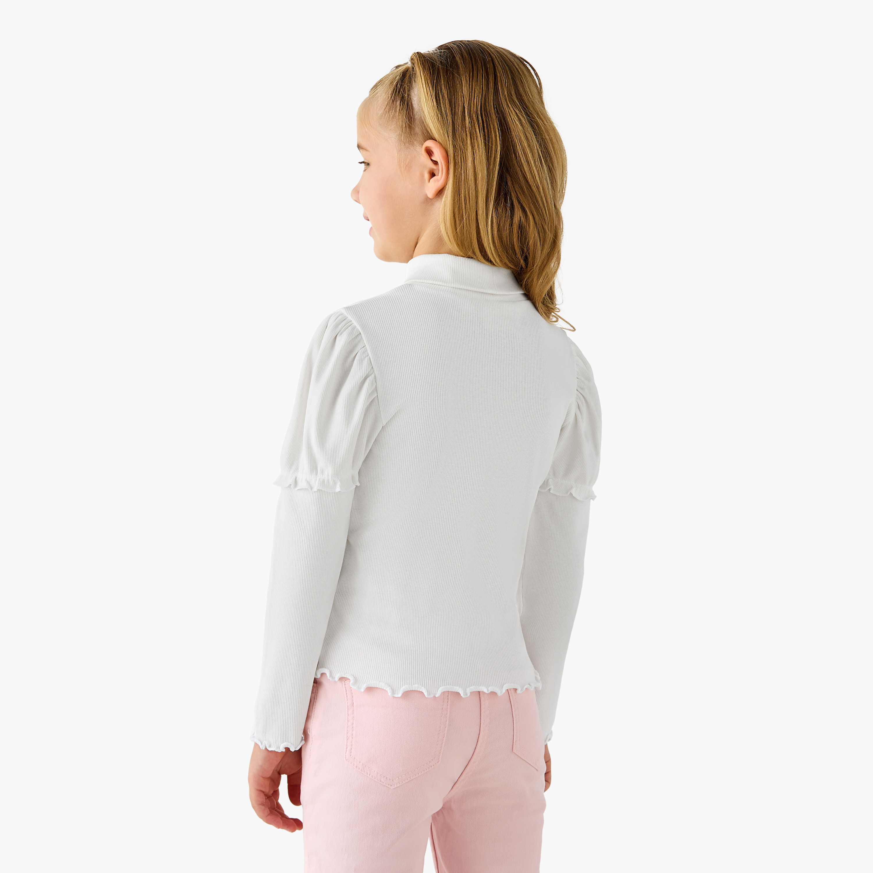 Juniors Ribbed Turtleneck Top with Long Sleeves-girls-clothing-tshirts-image-3
