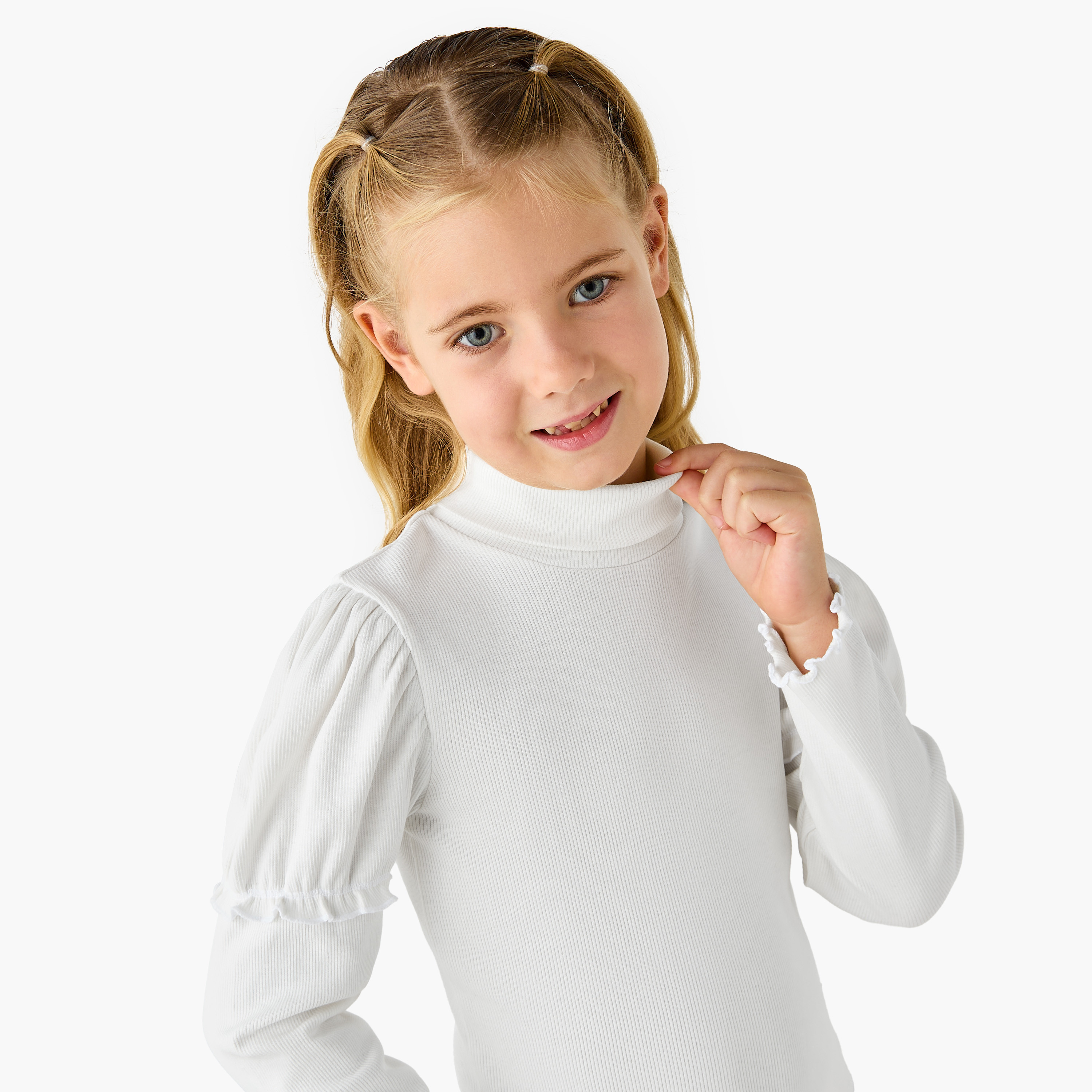 Juniors Ribbed Turtleneck Top with Long Sleeves-girls-clothing-tshirts-image-4