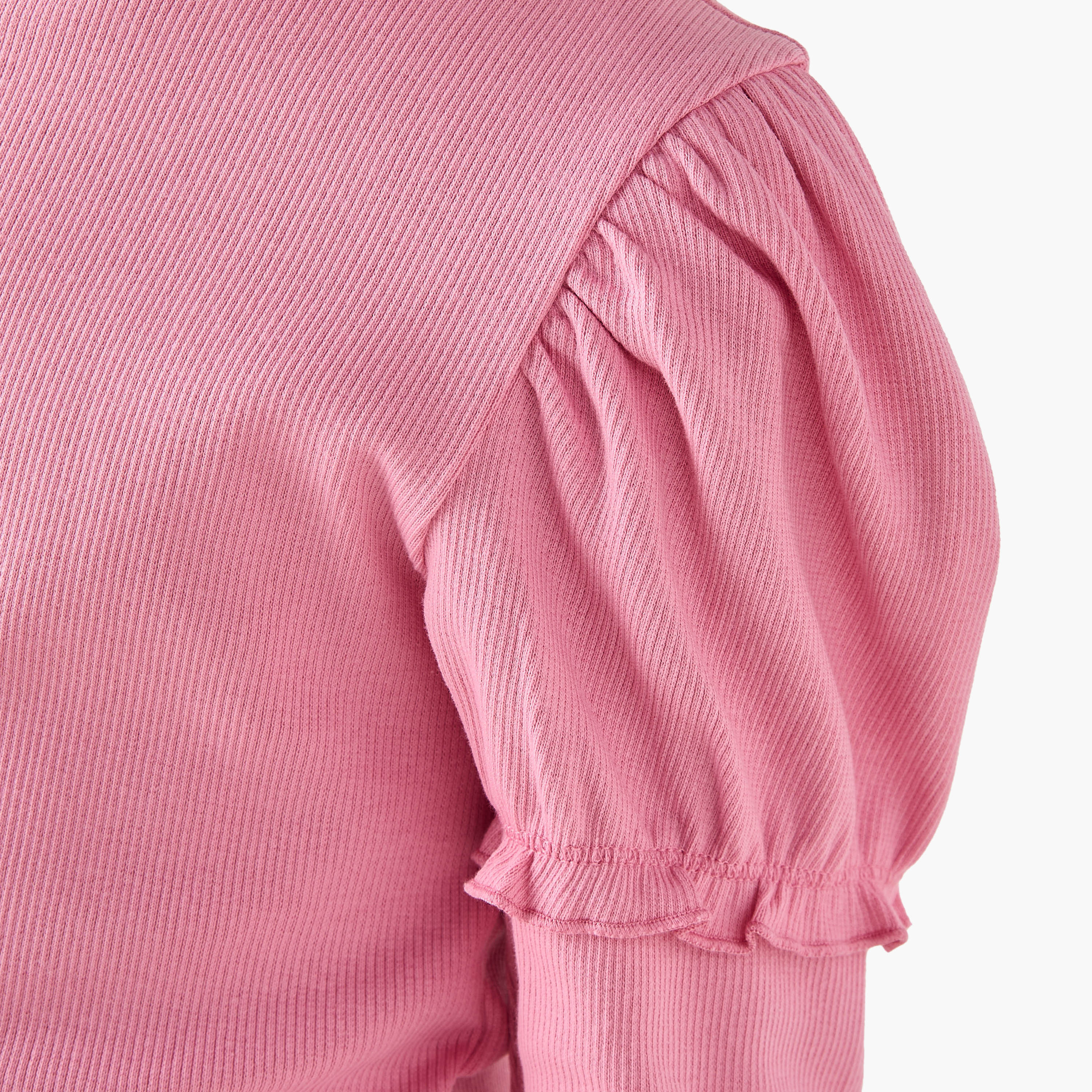 Juniors Ribbed Turtleneck Top with Long Sleeves-girls-clothing-tshirts-image-5