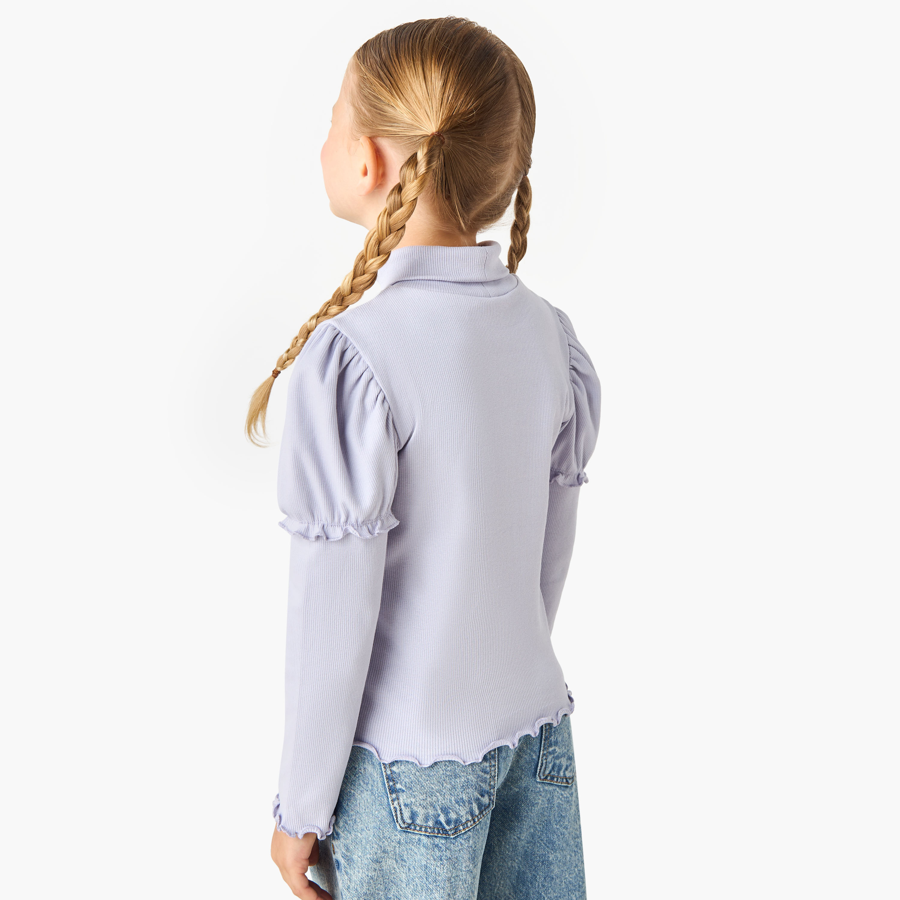 Juniors Ribbed Turtleneck Top with Long Sleeves-girls-clothing-tshirts-image-3