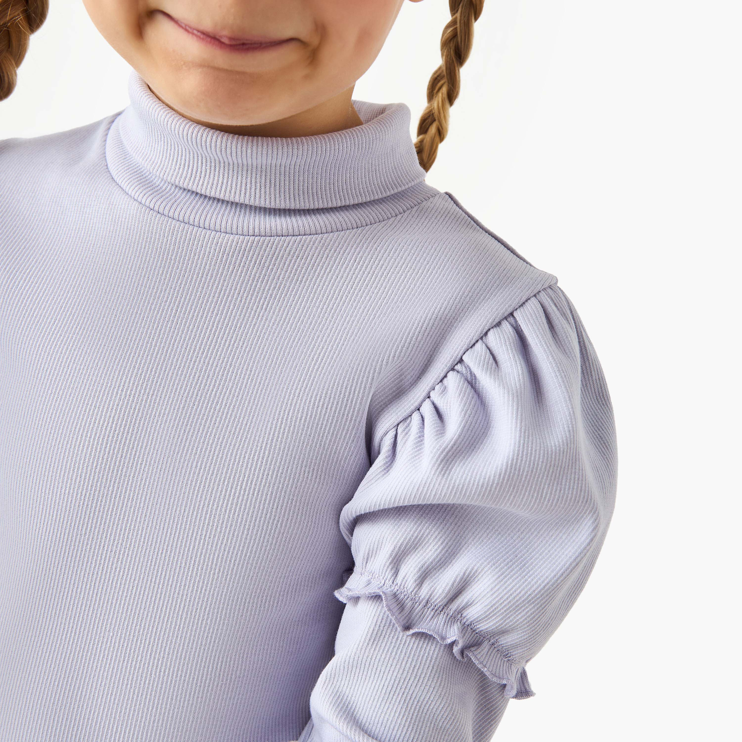 Juniors Ribbed Turtleneck Top with Long Sleeves-girls-clothing-tshirts-image-4