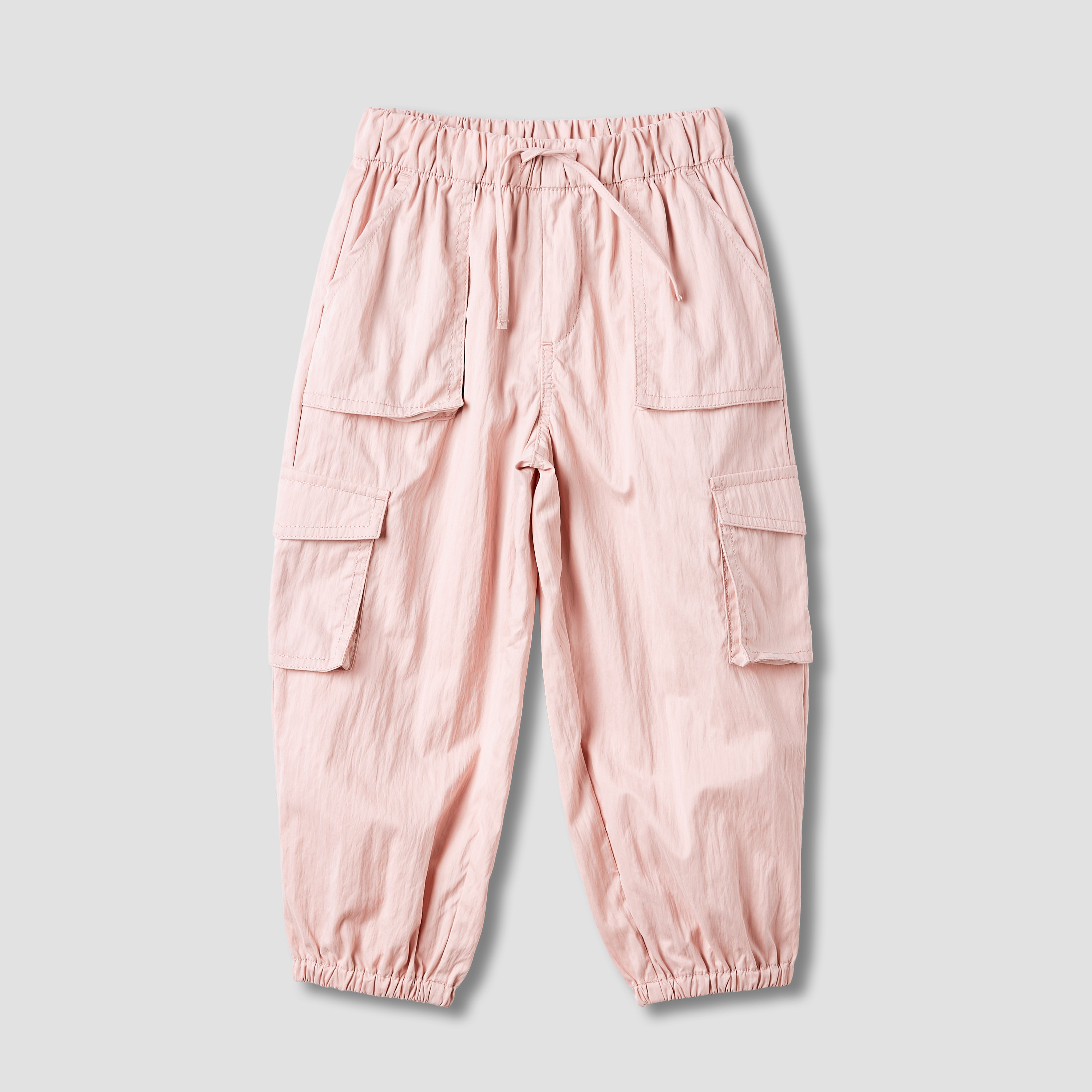 Juniors Solid Cargo Joggers with Pockets-baby-girls-clothing-bottoms-joggersandtrackpants-image-1