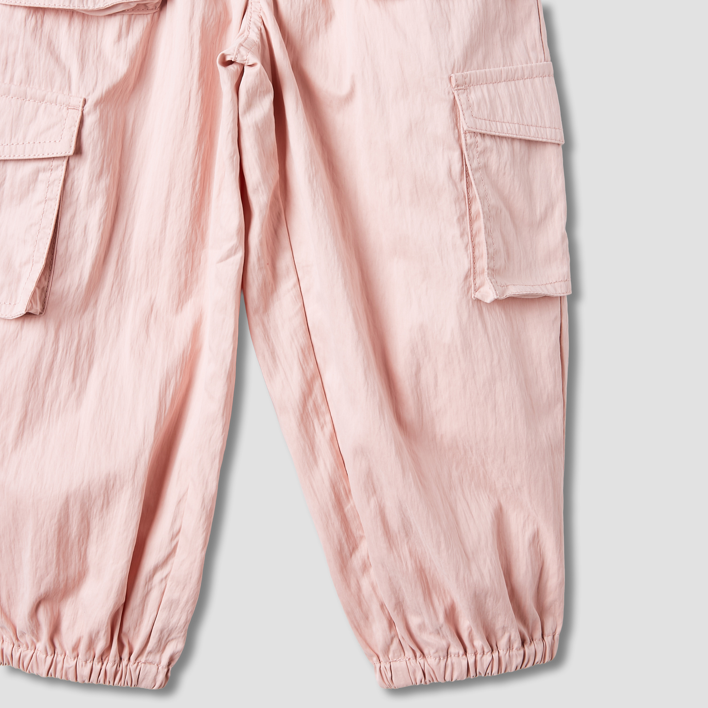 Juniors Solid Cargo Joggers with Pockets-baby-girls-clothing-bottoms-joggersandtrackpants-image-4