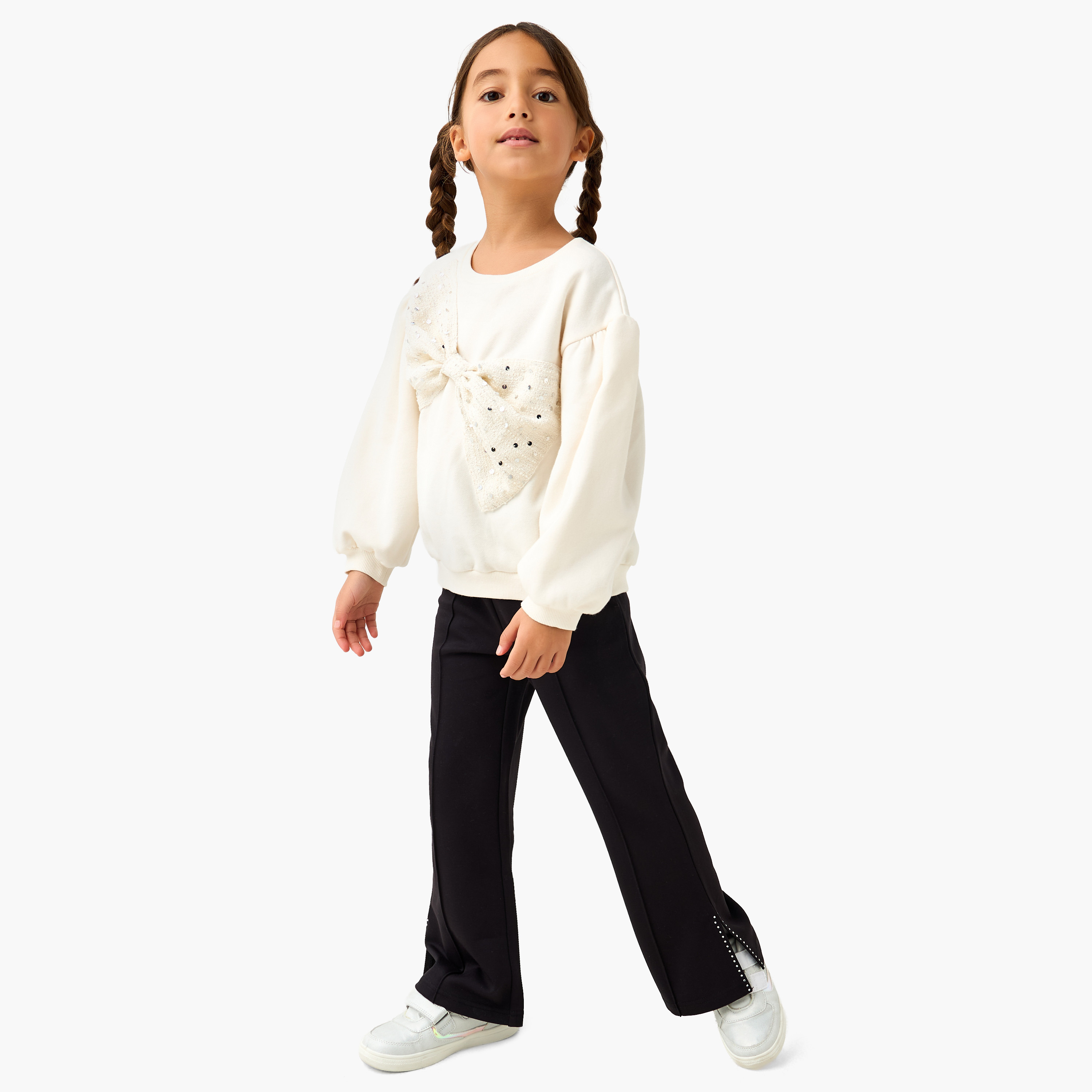 Juniors Trousers with Slit, Elasticated Waist-baby-girls-clothing-bottoms-trousers-image-2