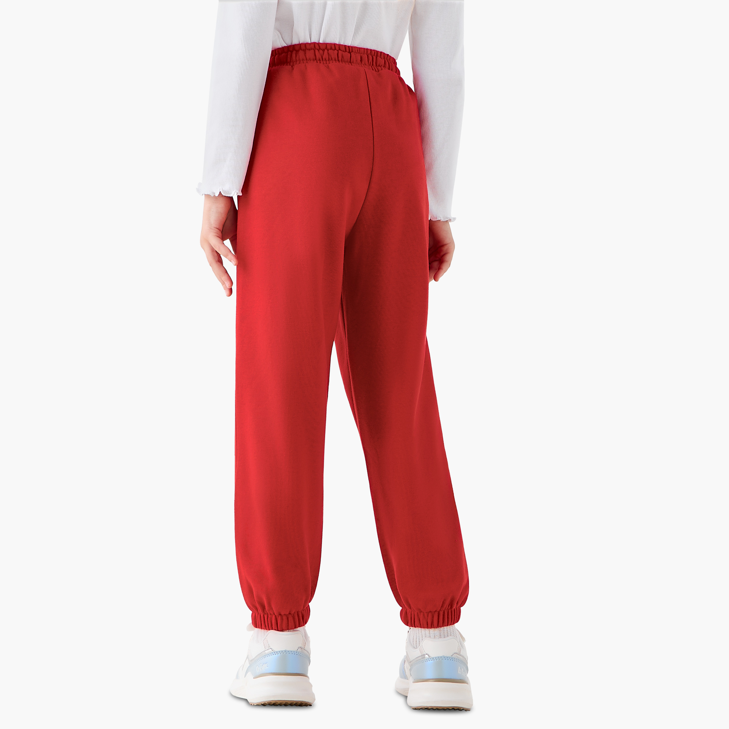 Juniors Girls Joggers with UAE National Day Print - Cotton - Elasticated Drawstring-baby-girls-clothing-bottoms-joggersandtrackpants-image-3