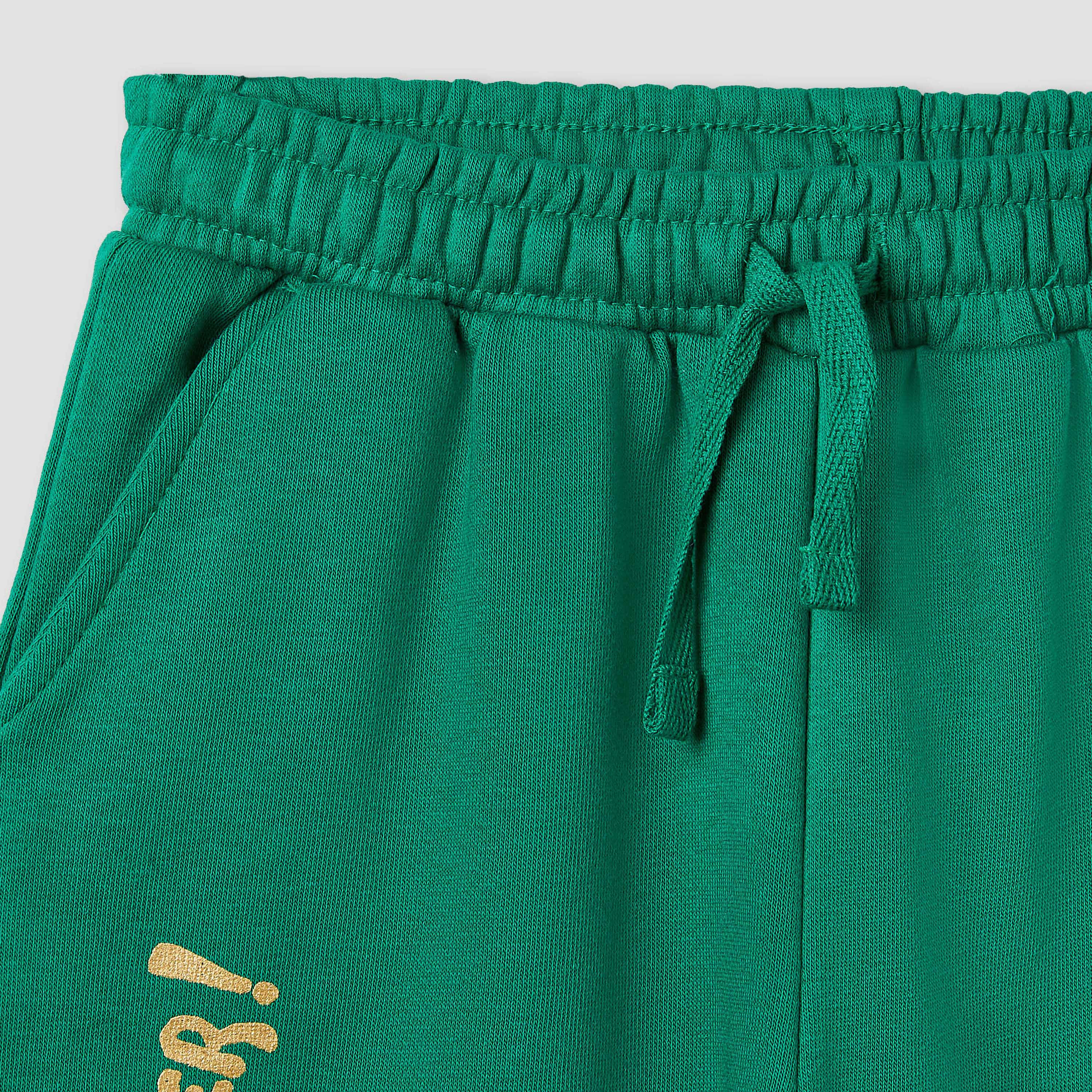 بنطلون رياضي قطن برباط إغلاق وطبعات للبنات من جونيورز-baby-girls-clothing-bottoms-joggersandtrackpants-image-3