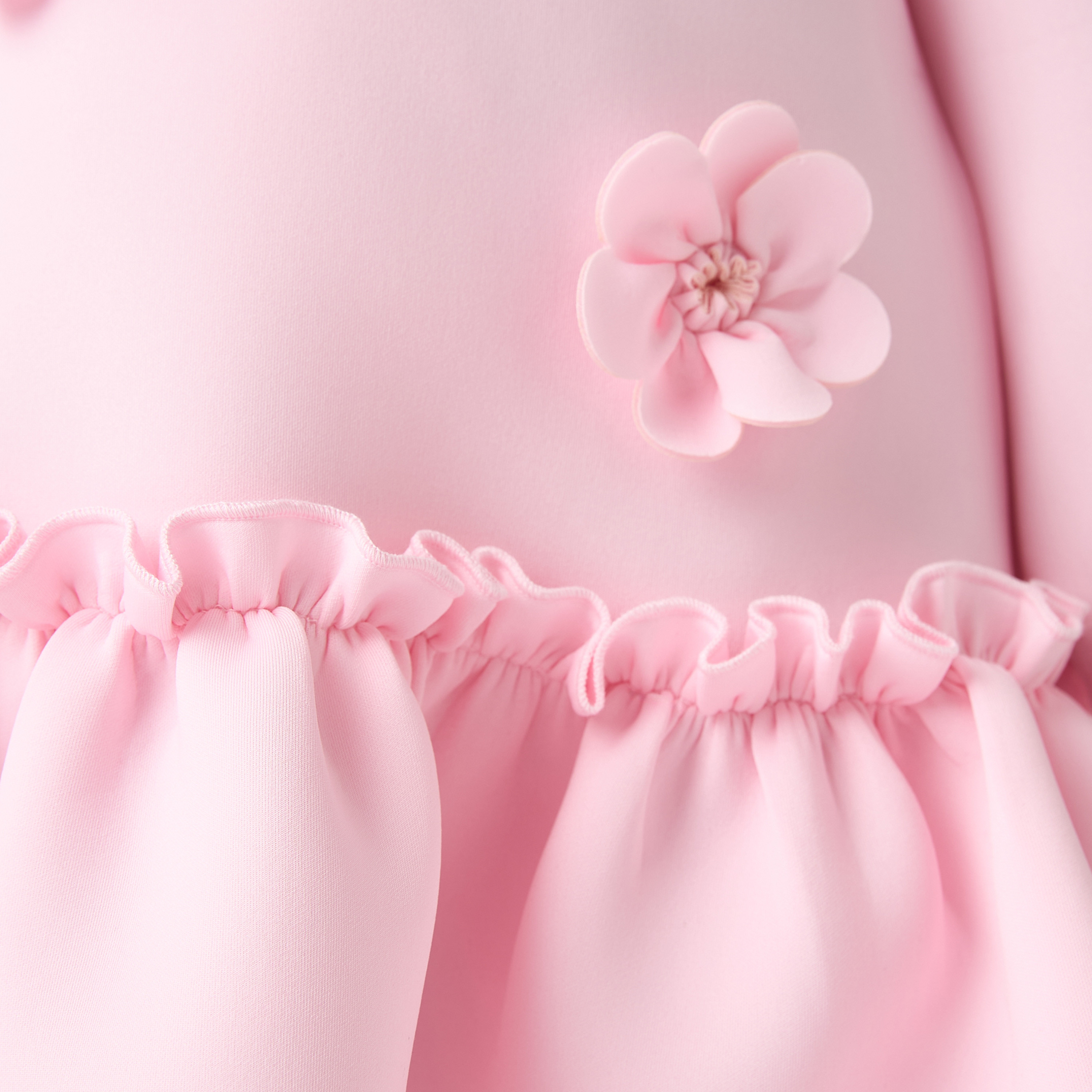 Juniors Floral Applique A-Line Dress with Long Sleeves-girls-clothing-winterwear-dresses-image-5