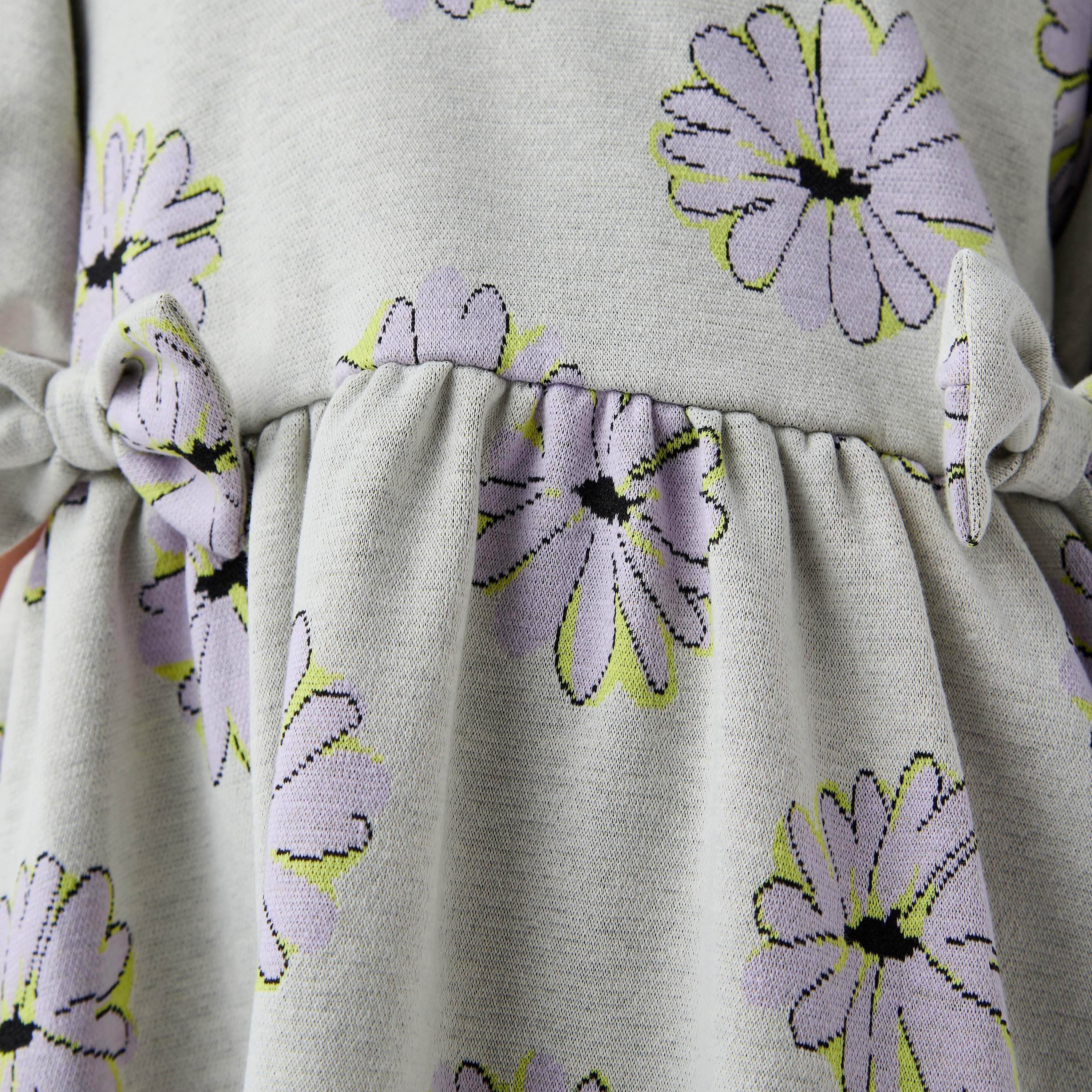 Juniors Bow Accent A-Line Dress with Puff Sleeves-girls-clothing-dressesandjumpsuits-image-5