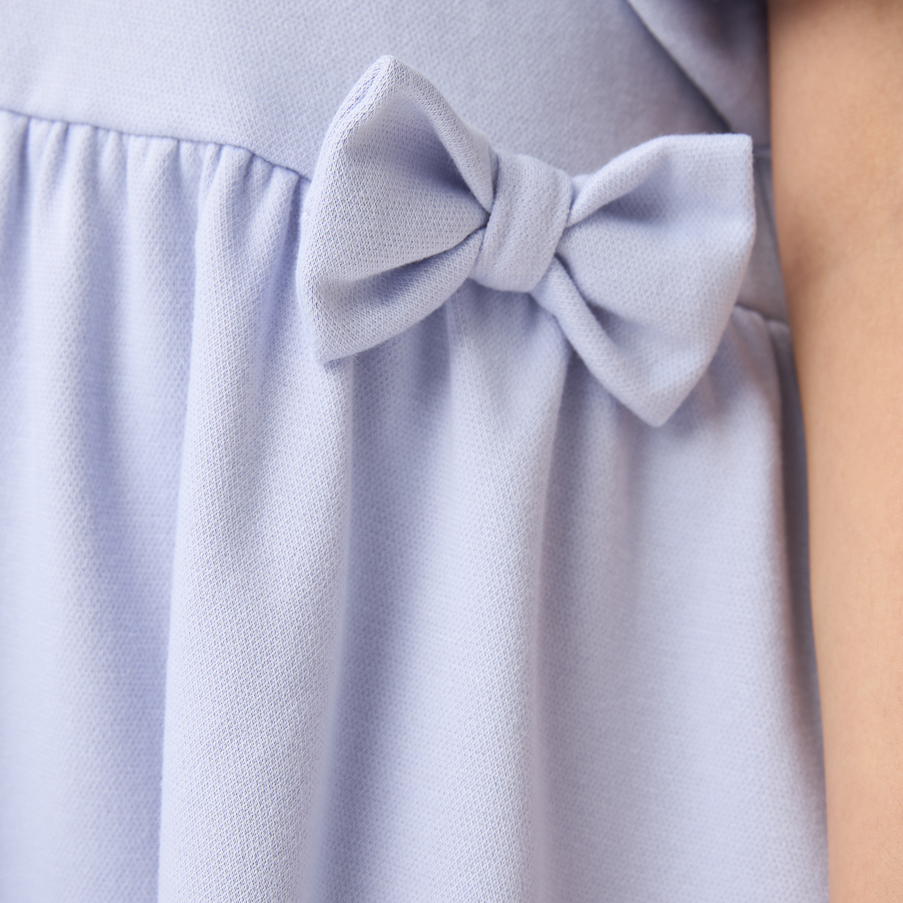 Juniors Bow Accent A-Line Dress with Puff Sleeves-girls-clothing-dressesandjumpsuits-image-5