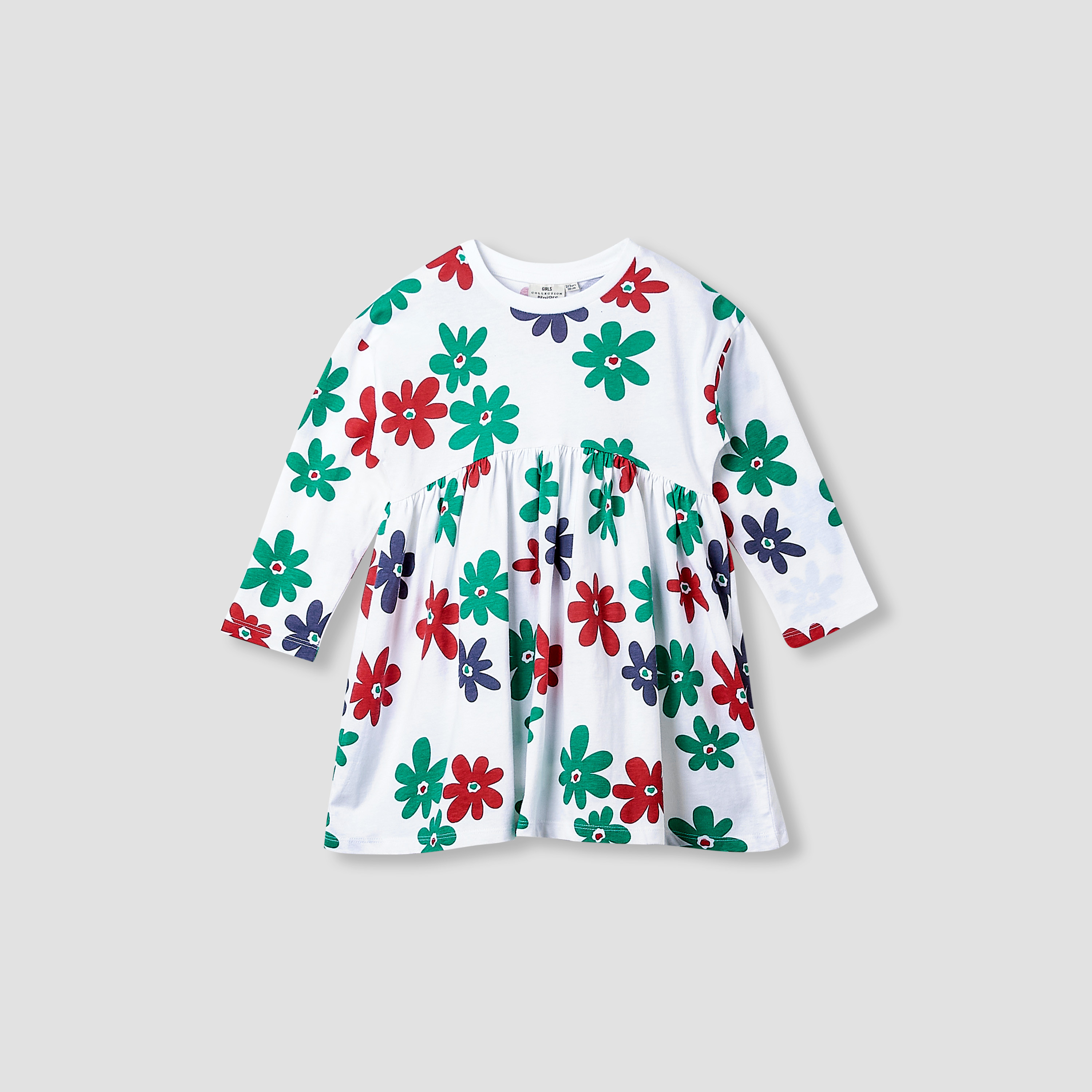 Juniors Round Neck Long Sleeves Knee Length Dress with UAE National Day Print-girls-clothing-dressesandjumpsuits-image-1