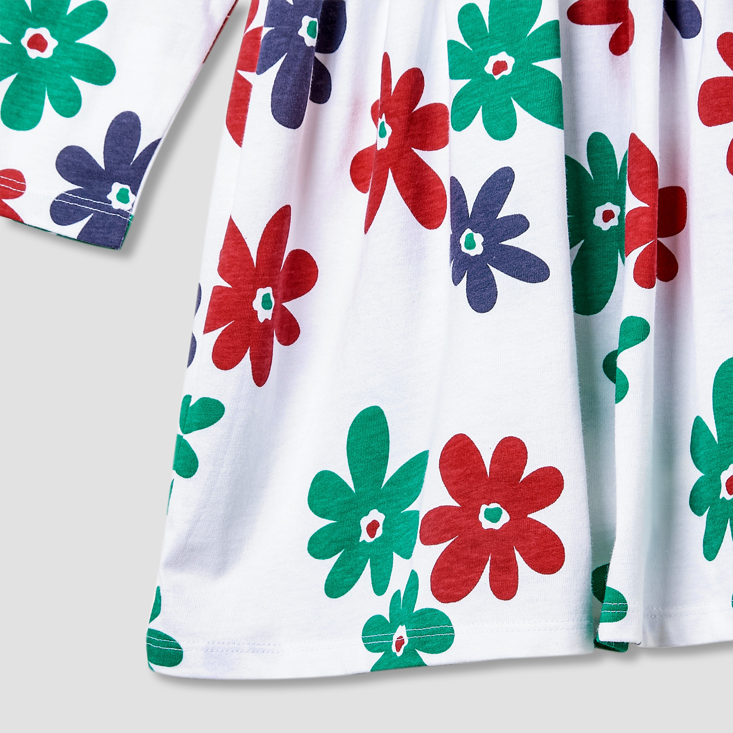 Juniors Round Neck Long Sleeves Knee Length Dress with UAE National Day Print-girls-clothing-dressesandjumpsuits-image-4