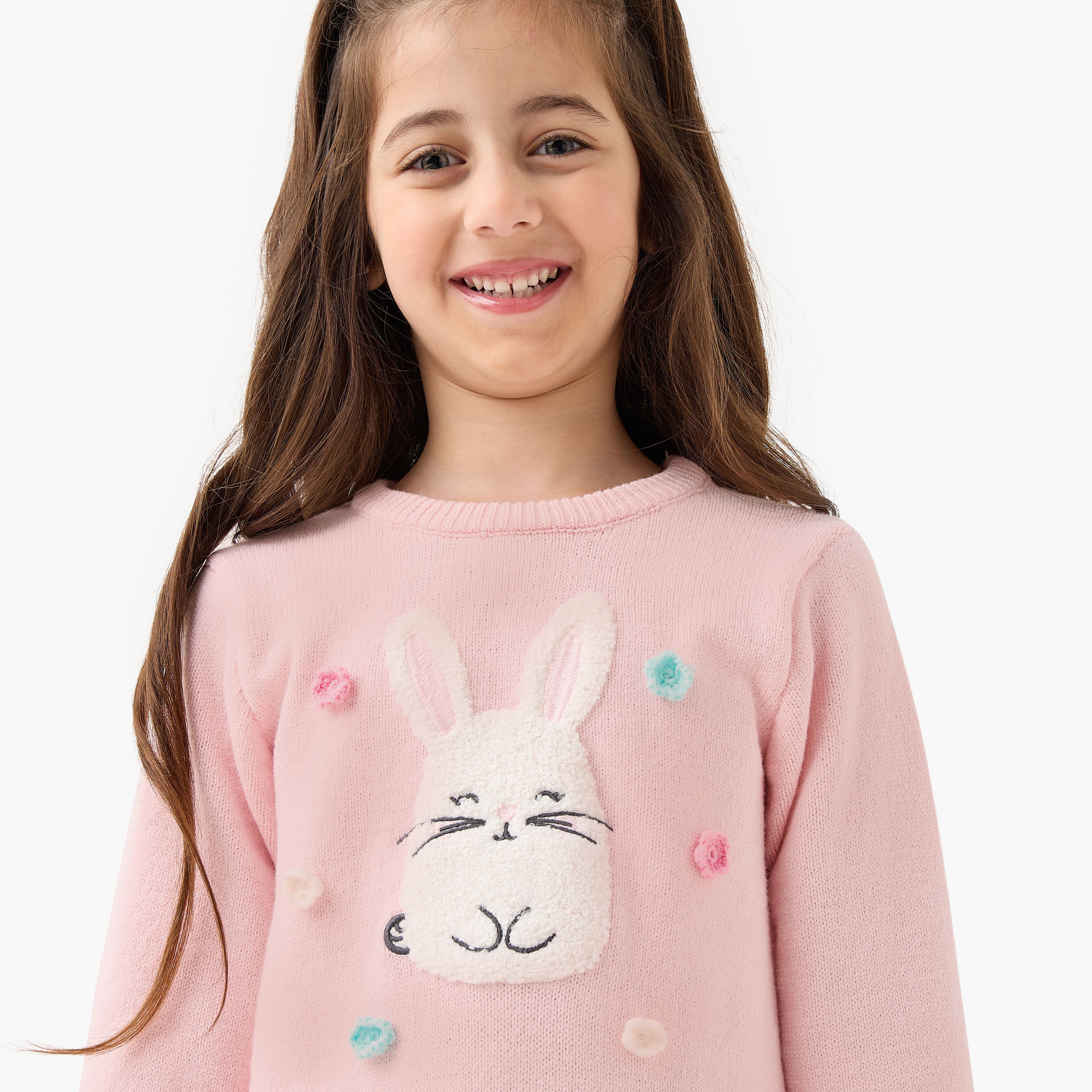 فستان مزين بأرنب وكشكش من جونيورز-girls-clothing-winterwear-dresses-image-2