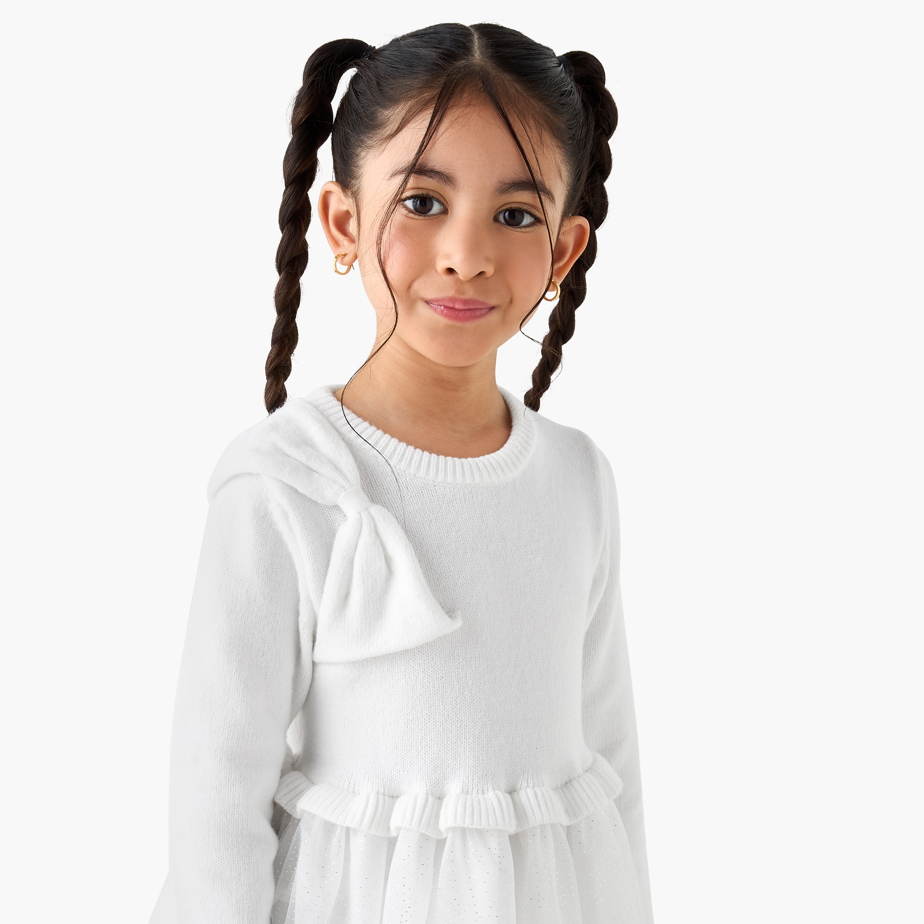 Juniors Glitter Embellished Tulle Dress with Tights-girls-clothing-dressesandjumpsuits-image-4