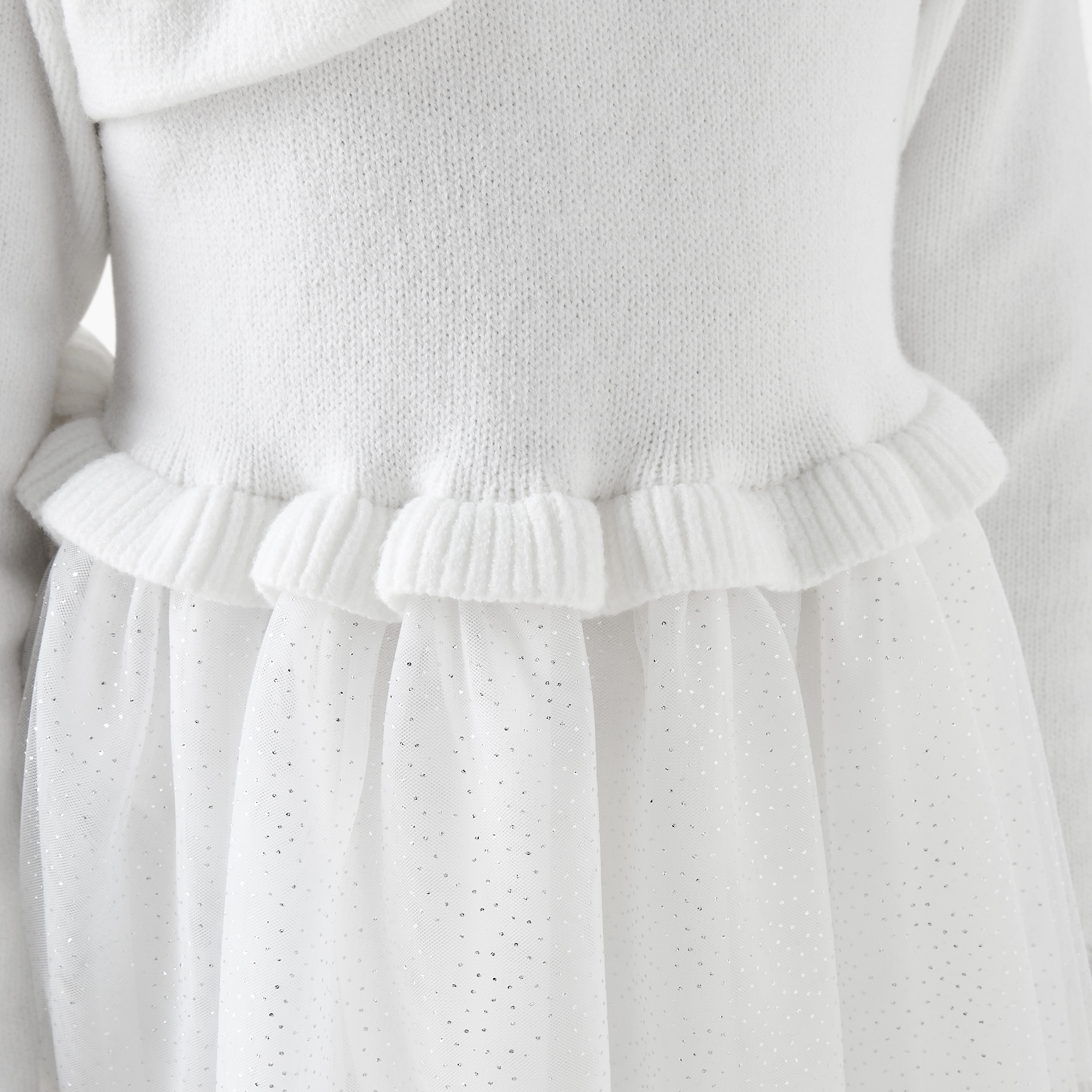Juniors Glitter Embellished Tulle Dress with Tights-girls-clothing-dressesandjumpsuits-image-5