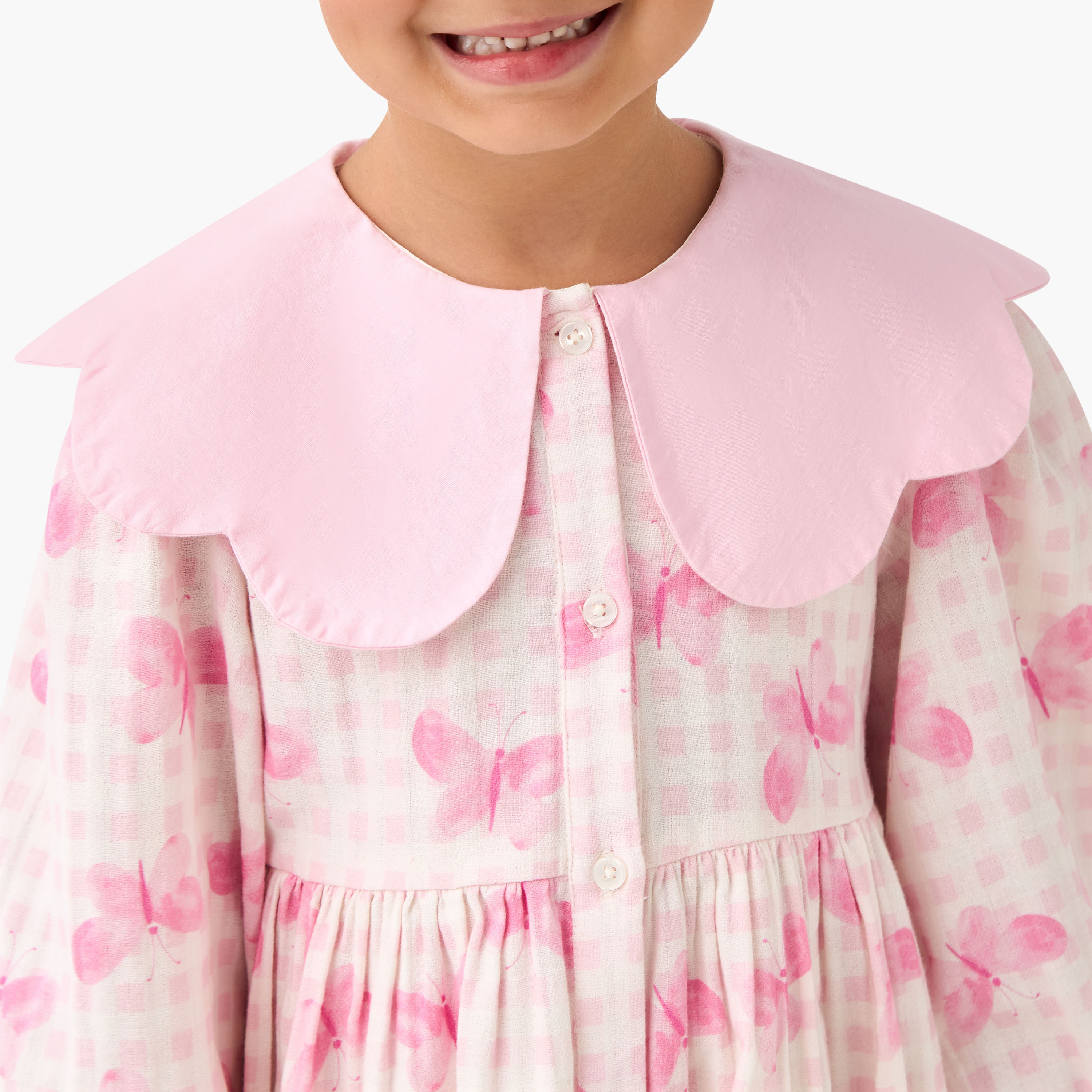 فستان بياقة بحار وأكمام طويلة وطبعات فراشة من جونيورز-girls-clothing-dressesandjumpsuits-image-4