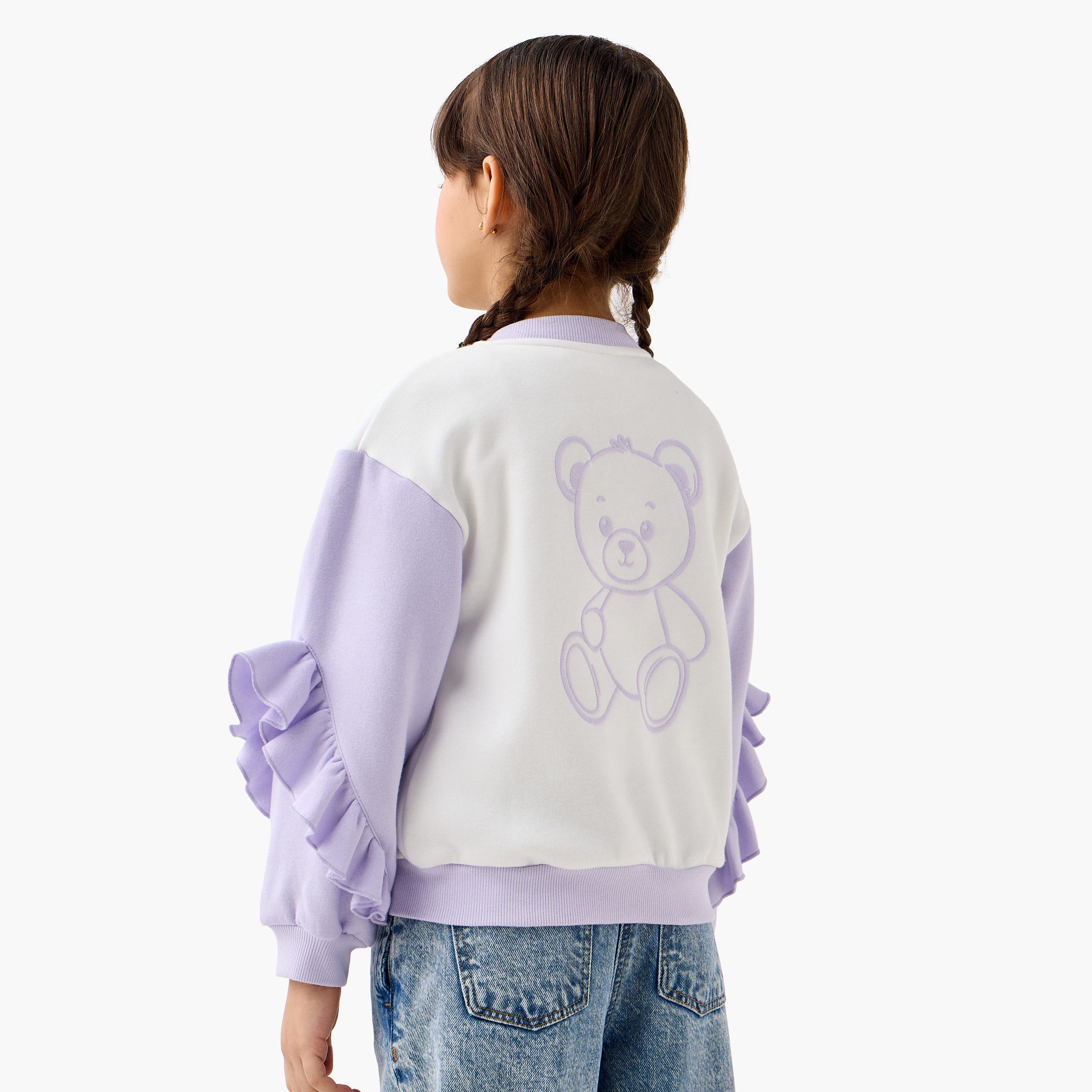 Juniors Ruffled Button Through Jacket with Pockets-baby-girls-clothing-jacketsandcoats-image-3