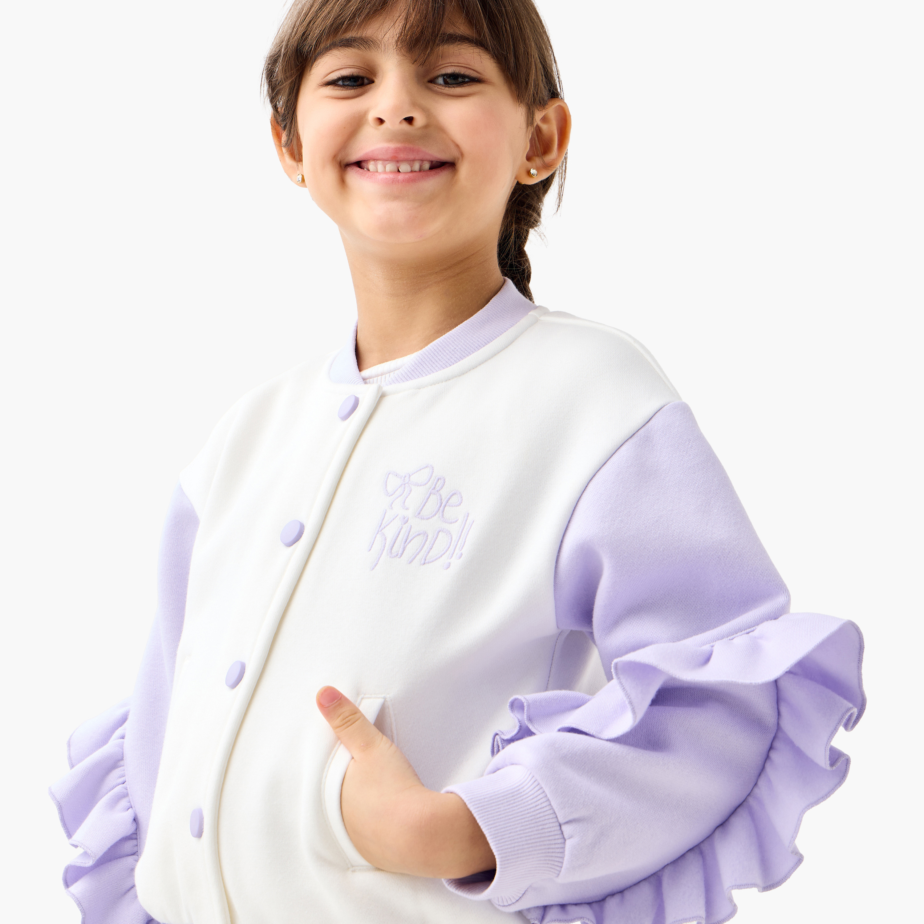Juniors Ruffled Button Through Jacket with Pockets-baby-girls-clothing-jacketsandcoats-image-4