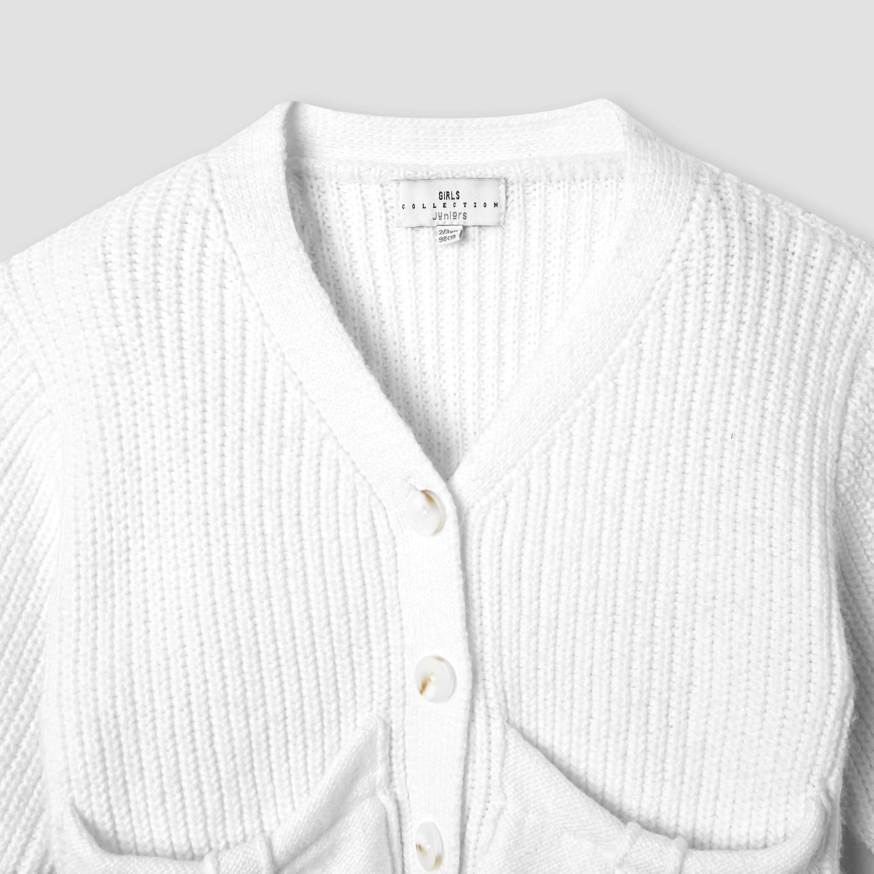 كارديجان بأزرار وأكمام طويلة وتفاصيل فيونكة من جونيورز-girls-clothing-winterwear-jumpersandcardigans-image-3