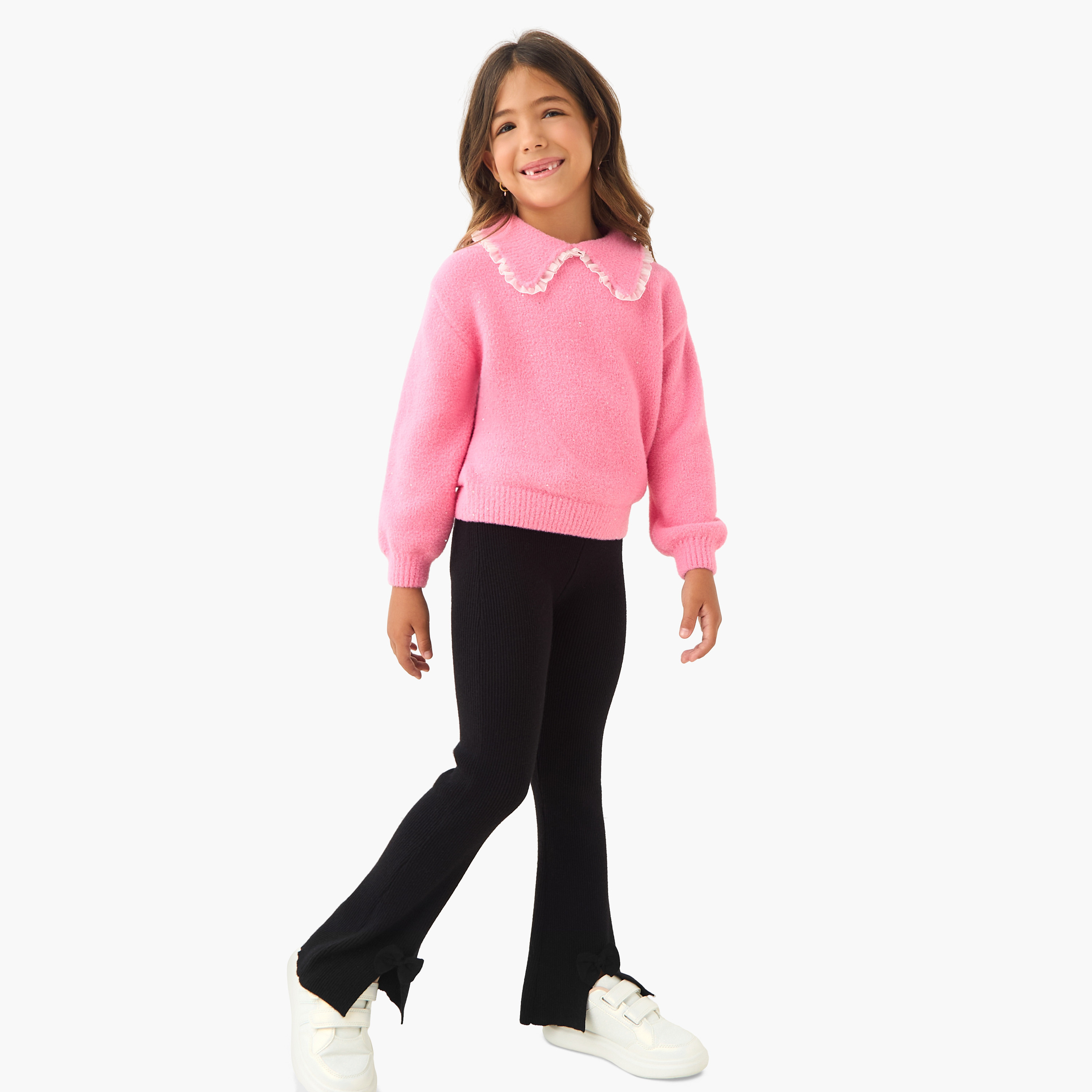 كنزة مزينة بياقة من جونيورز-girls-clothing-winterwear-jumpersandcardigans-image-4