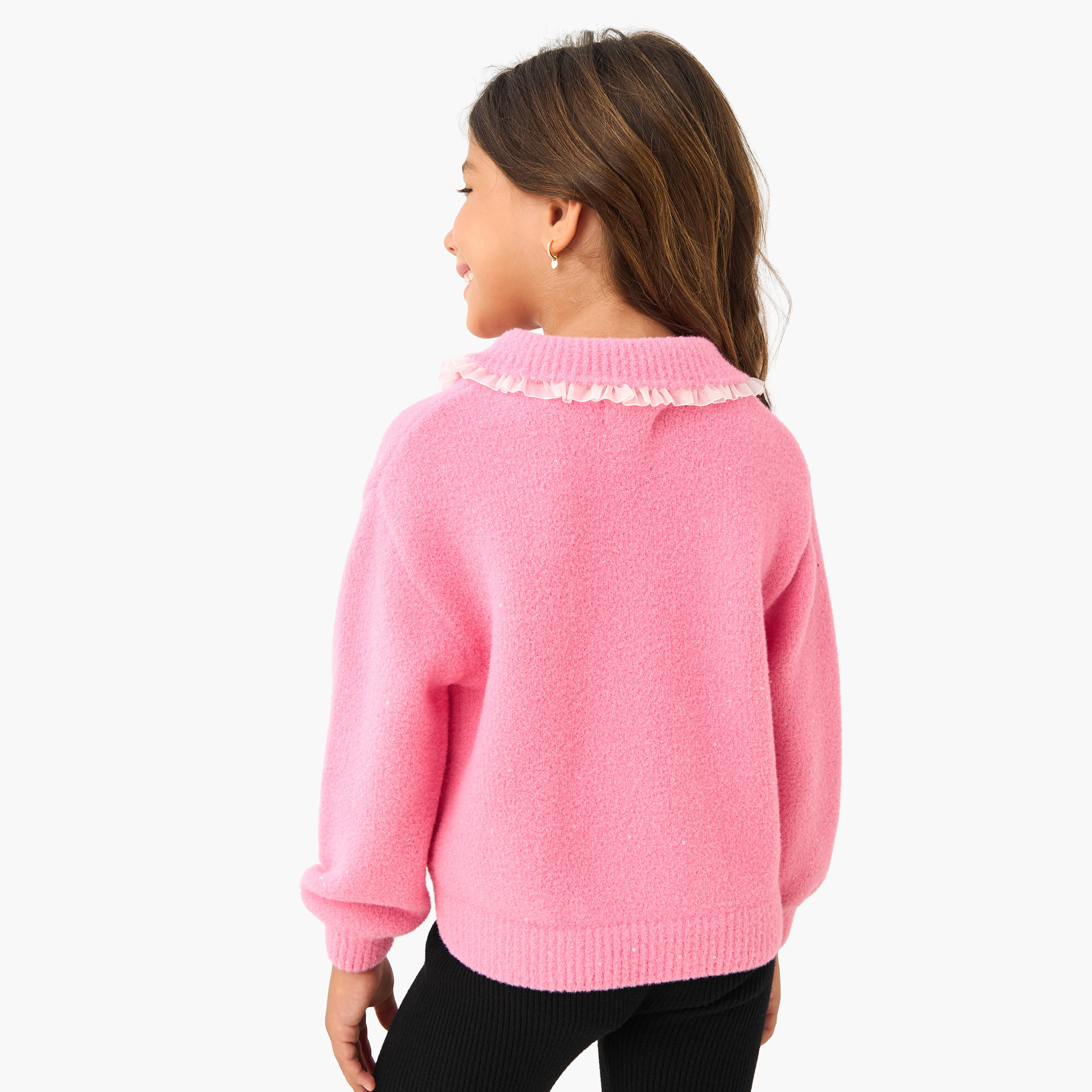 كنزة مزينة بياقة من جونيورز-girls-clothing-winterwear-jumpersandcardigans-image-3