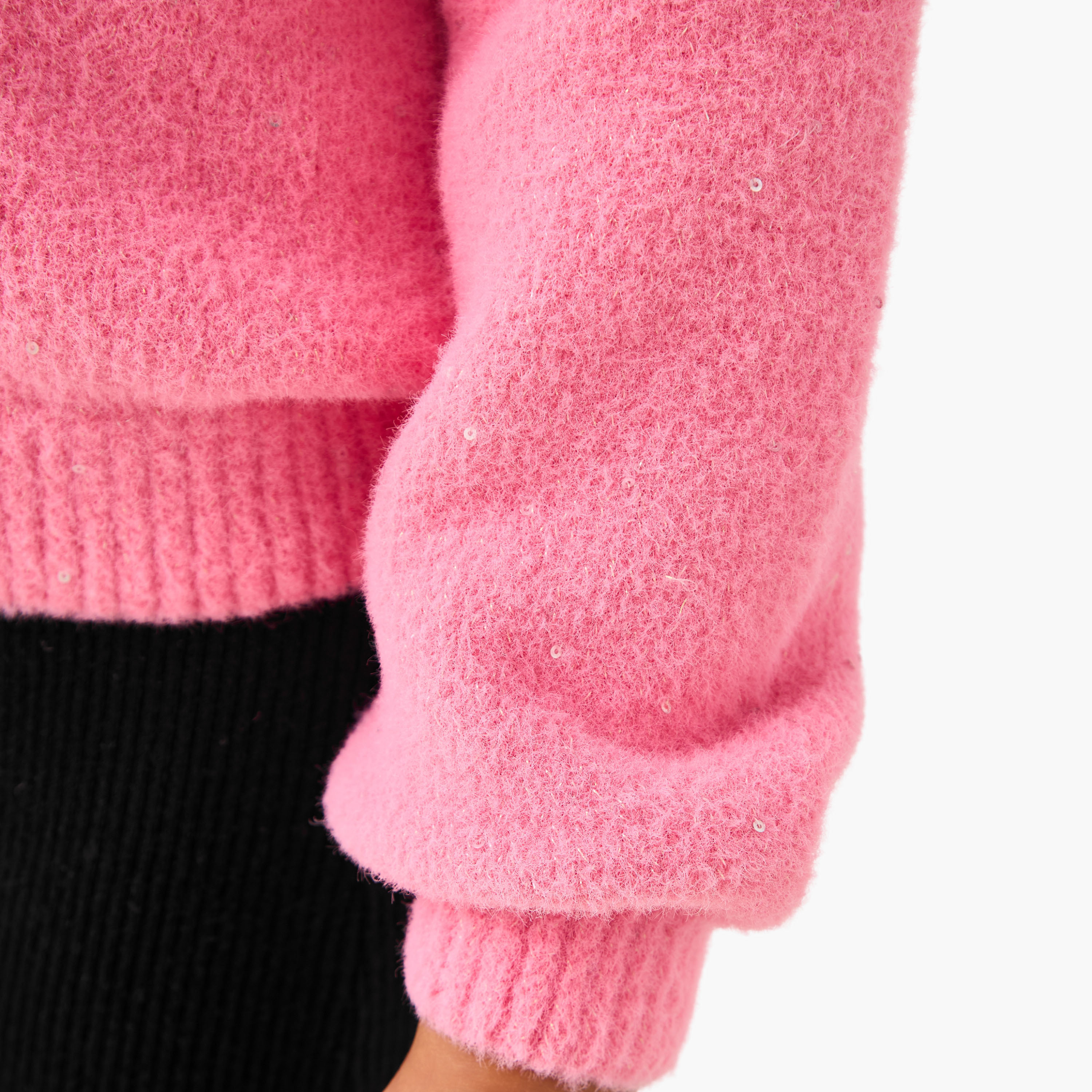 كنزة مزينة بياقة من جونيورز-girls-clothing-winterwear-jumpersandcardigans-image-1