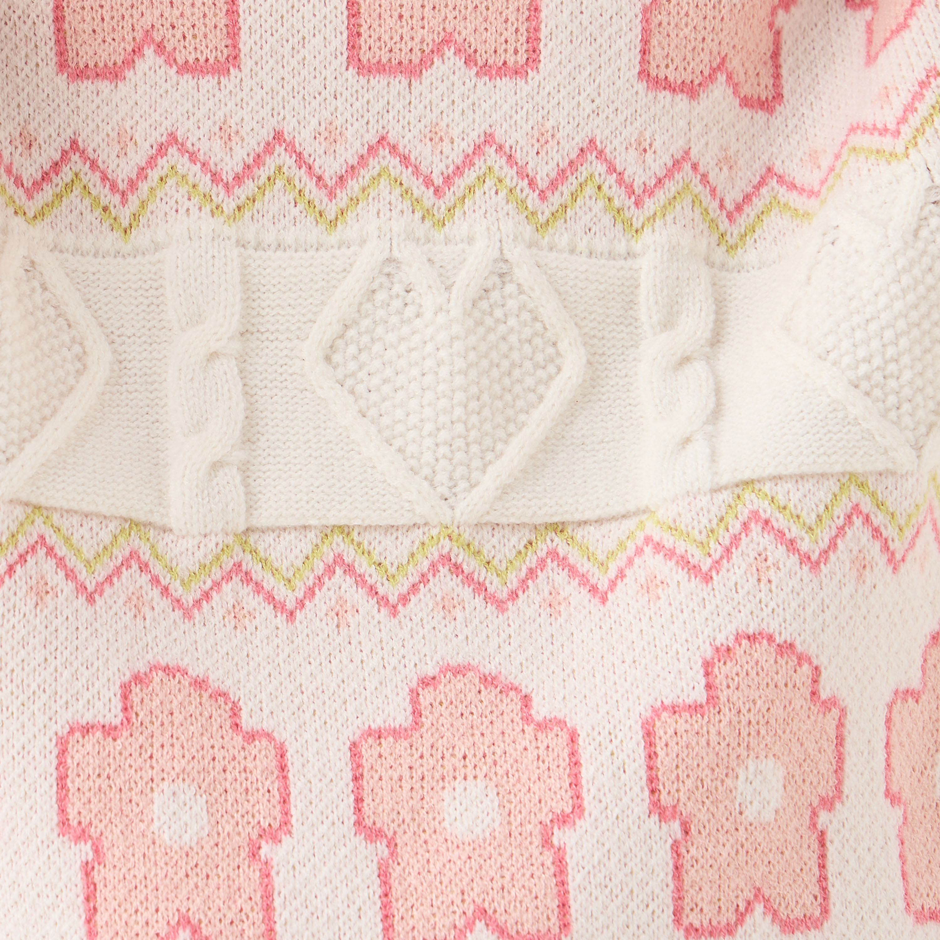 بلوفر بياقة وأكمام طويلة جاكار زهور من جونيورز-girls-clothing-winterwear-jumpersandcardigans-image-1