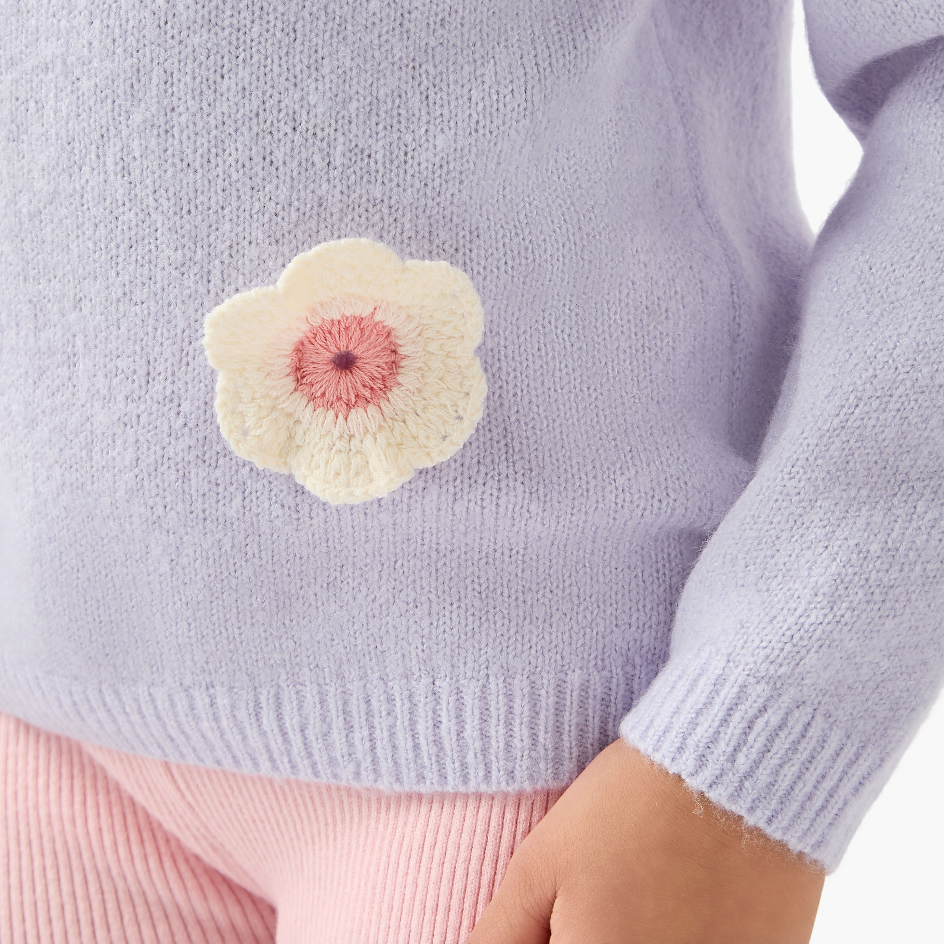 Juniors Slogan Embroidered Sweater with Long Sleeves-girls-clothing-winterwear-jumpersandcardigans-image-5