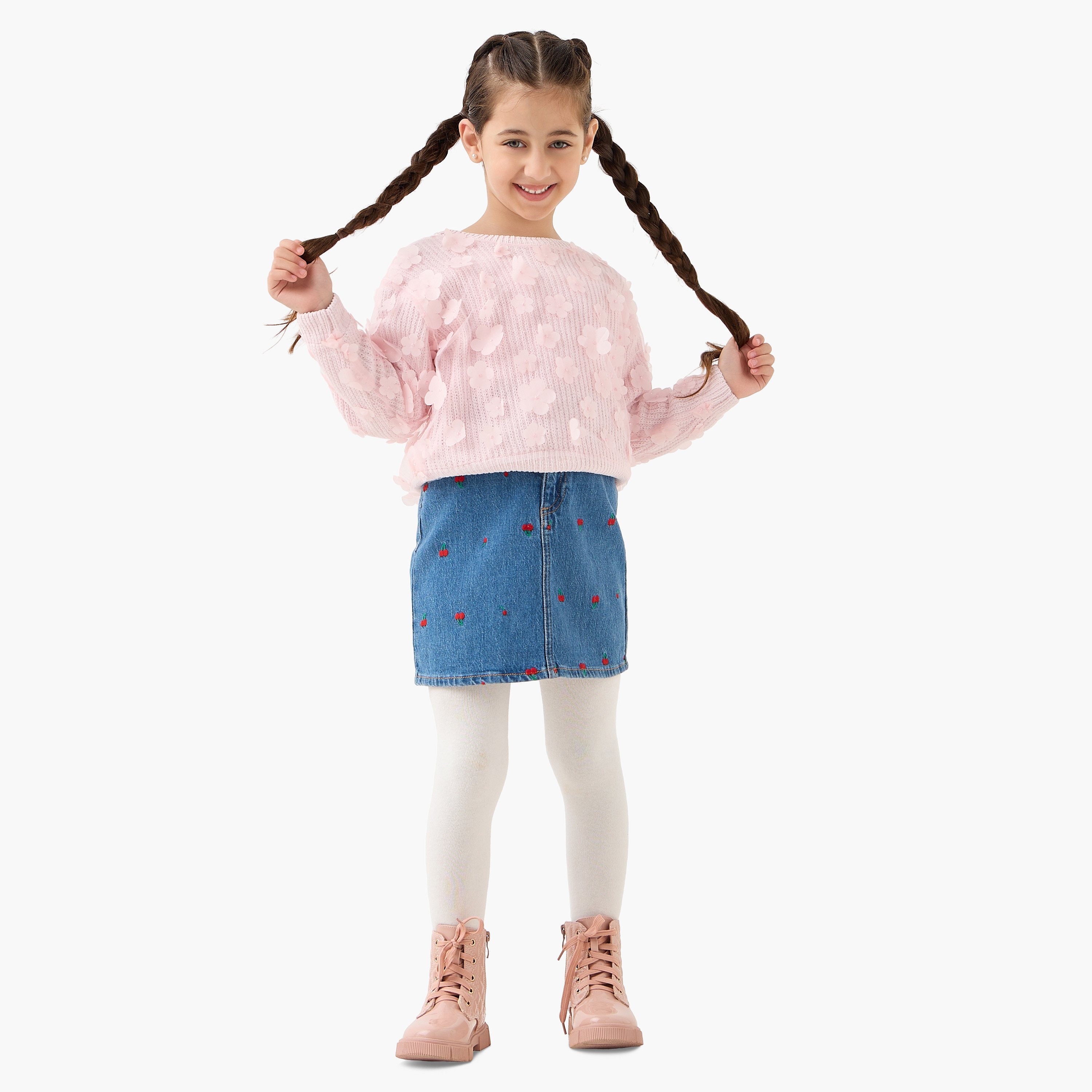 Juniors Floral Accent Pullover with Long Sleeves-girls-clothing-winterwear-jumpersandcardigans-image-2