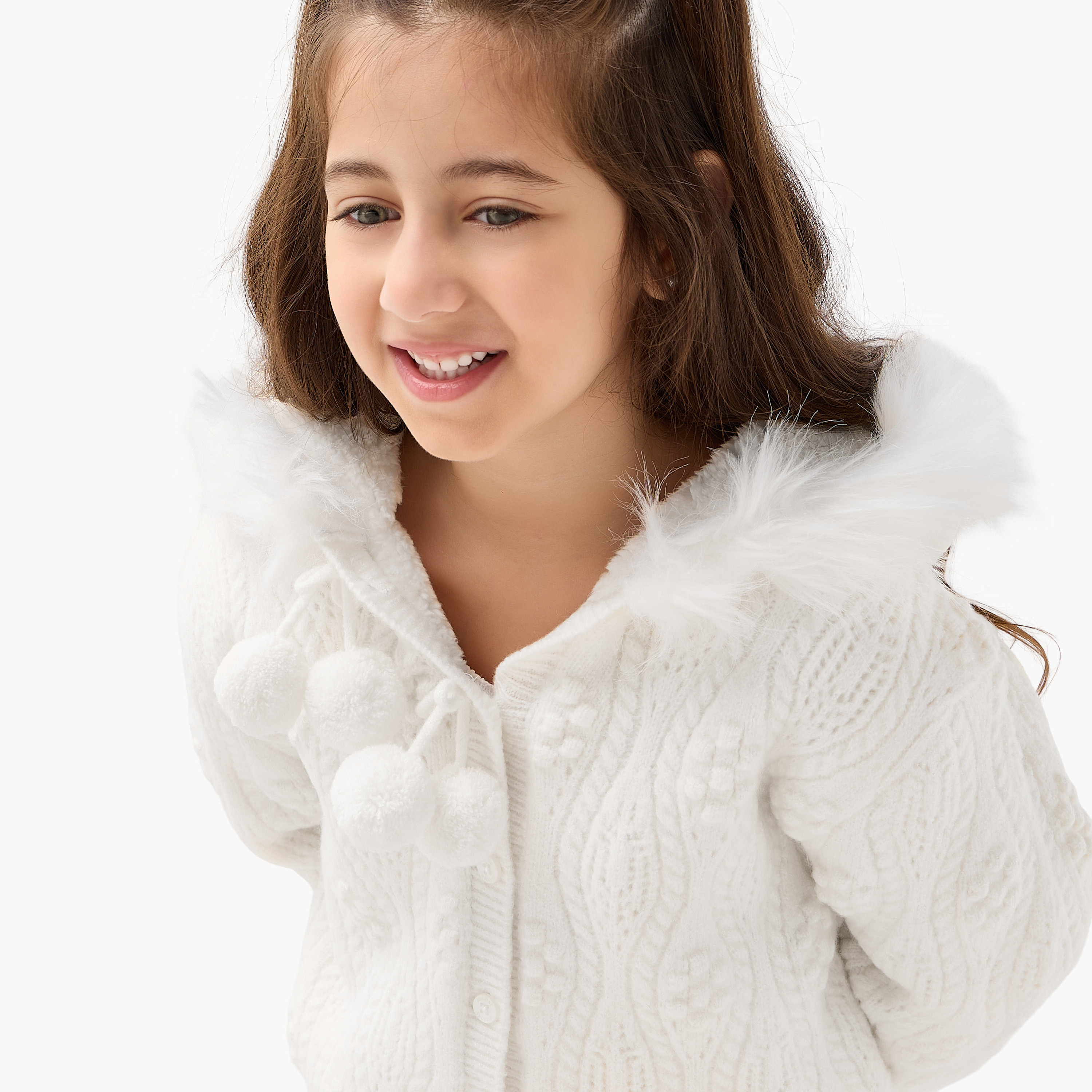 Juniors Textured Hooded Cardigan with Long Sleeves-girls-clothing-winterwear-jumpersandcardigans-image-4