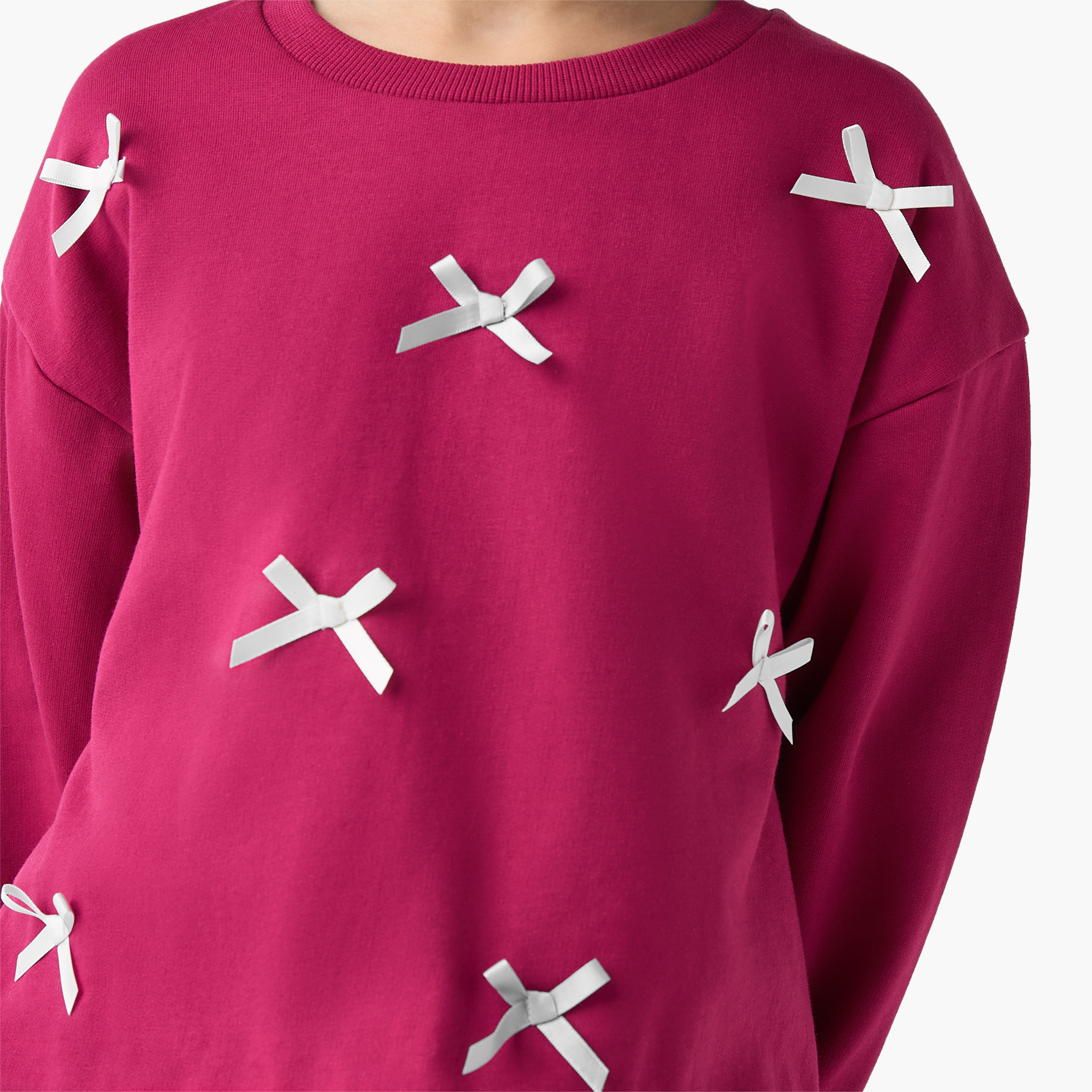 Juniors Bow Applique Sweatshirt-baby-girls-clothing-sweatshirts-image-4