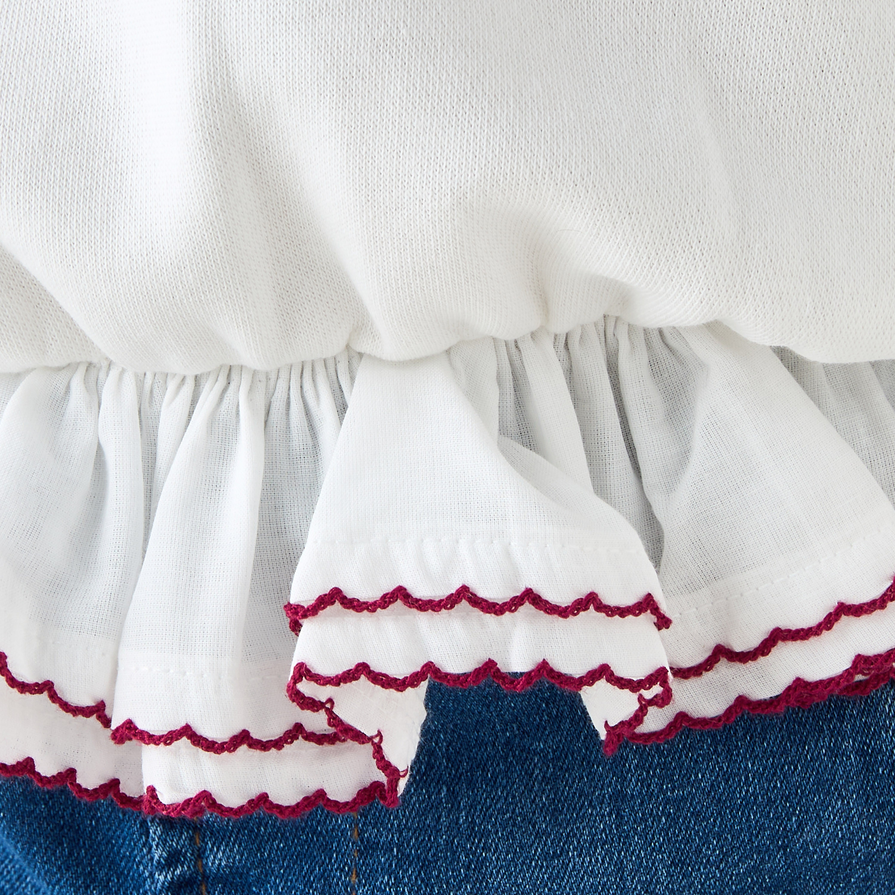 سويت شيرت سادة بأكمام طويلة وياقة بيتر بان من جونيورز-baby-girls-clothing-winterwear-sweatshirts-image-1