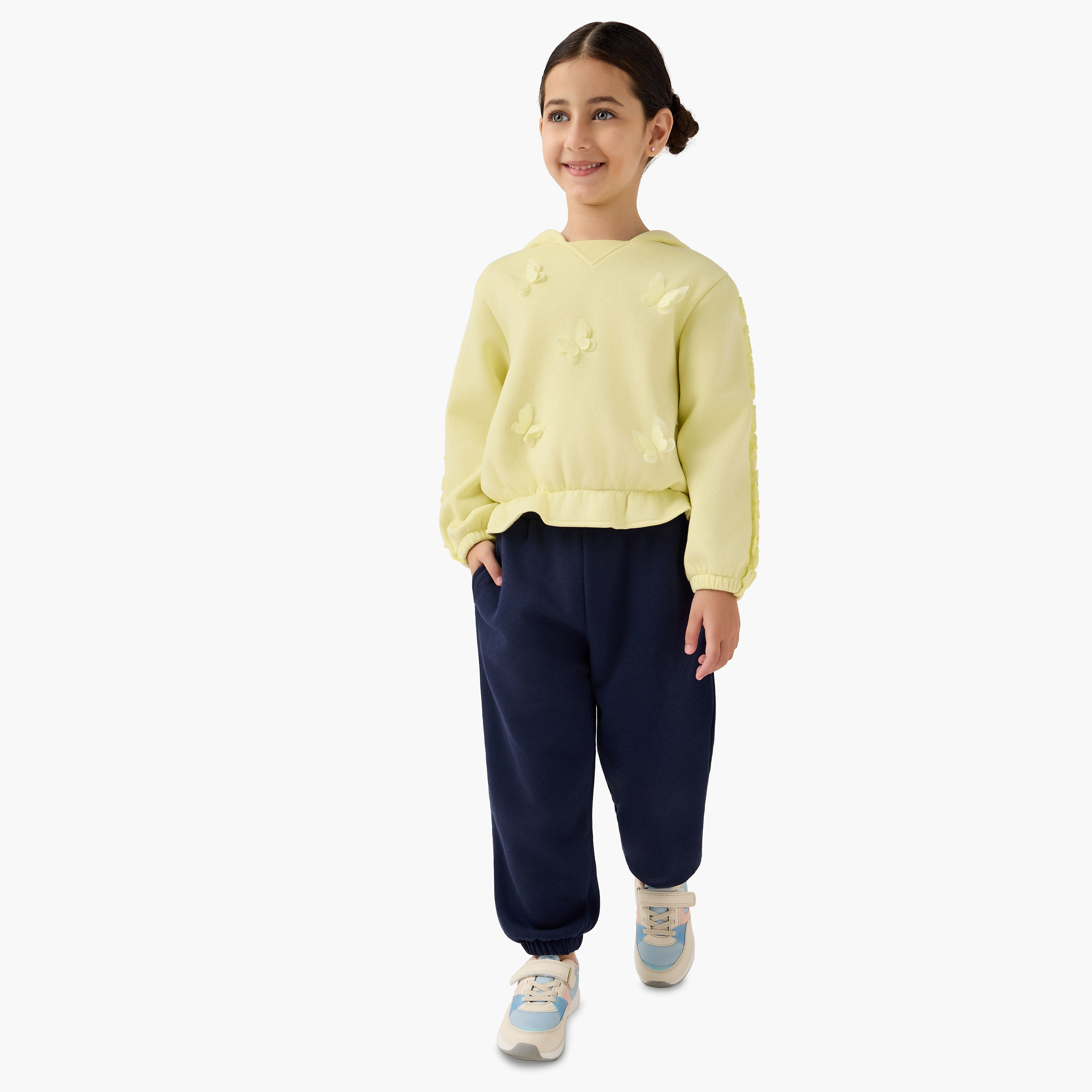 Juniors Butterfly Accent Hooded Pullover with Long Sleeves-baby-girls-clothing-sweatshirts-image-2
