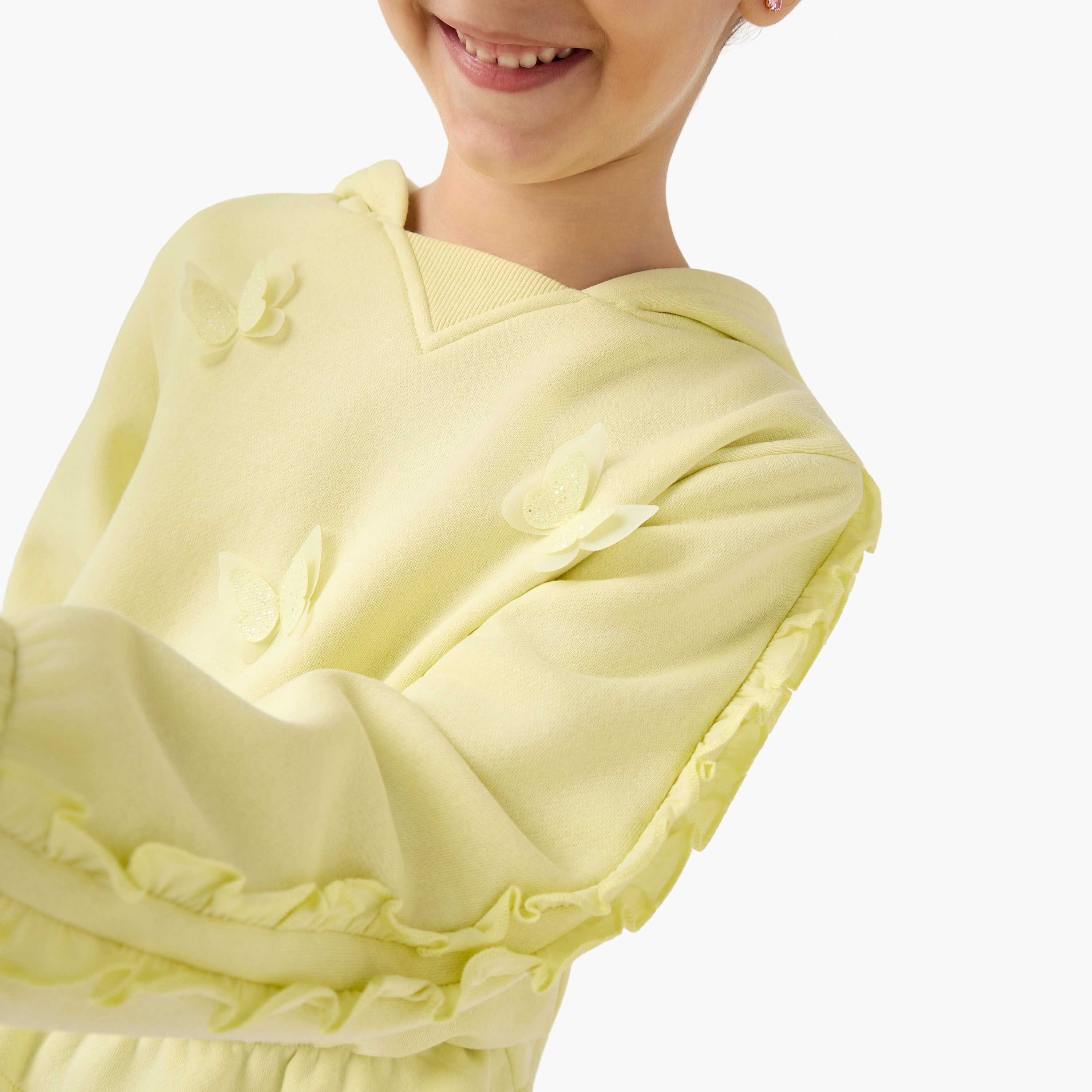 Juniors Butterfly Accent Hooded Pullover with Long Sleeves-baby-girls-clothing-sweatshirts-image-4