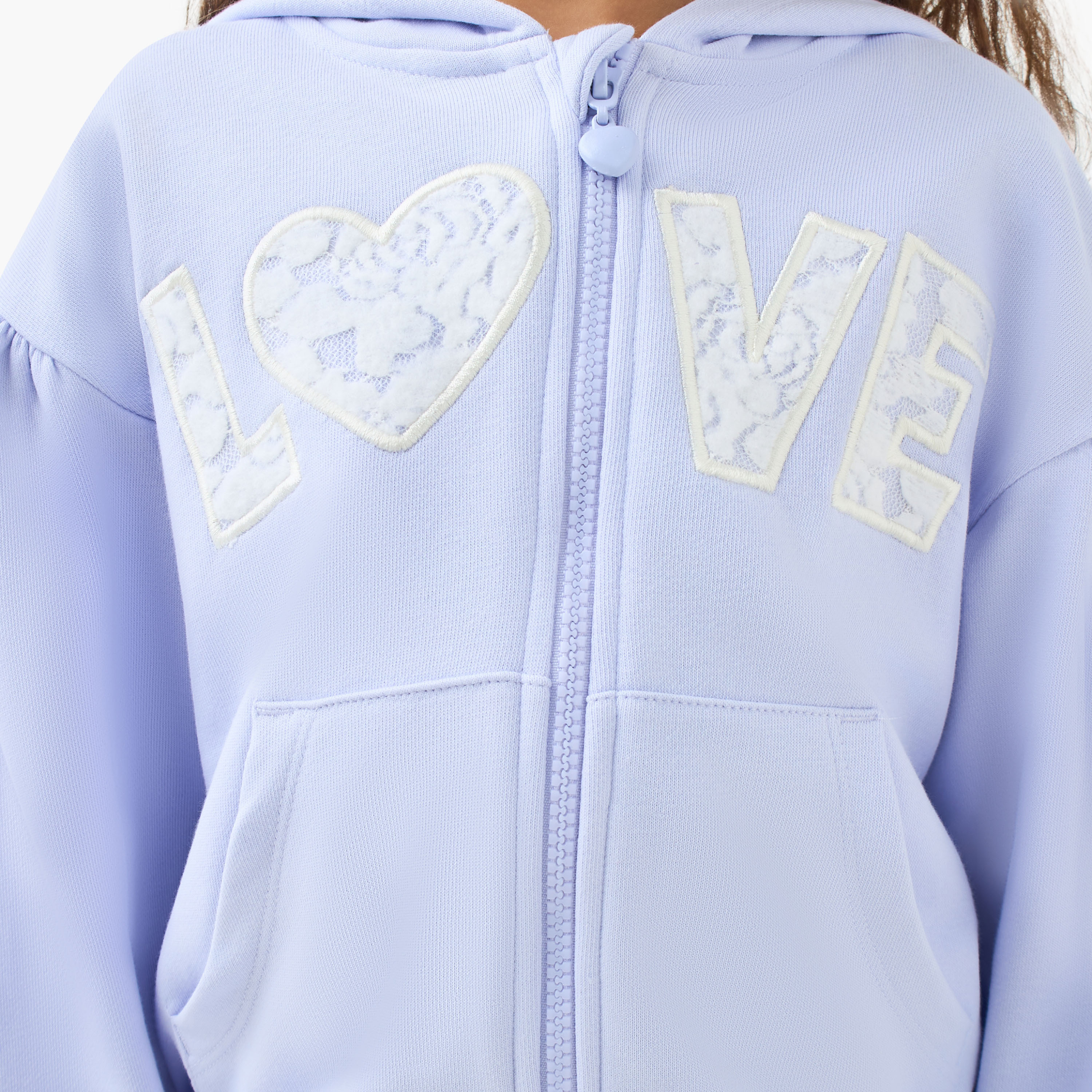 Juniors Girls Hooded Sweatshirt with Lace Inserts - Cotton - Long Sleeves-girls-clothing-sweatshirts-image-5