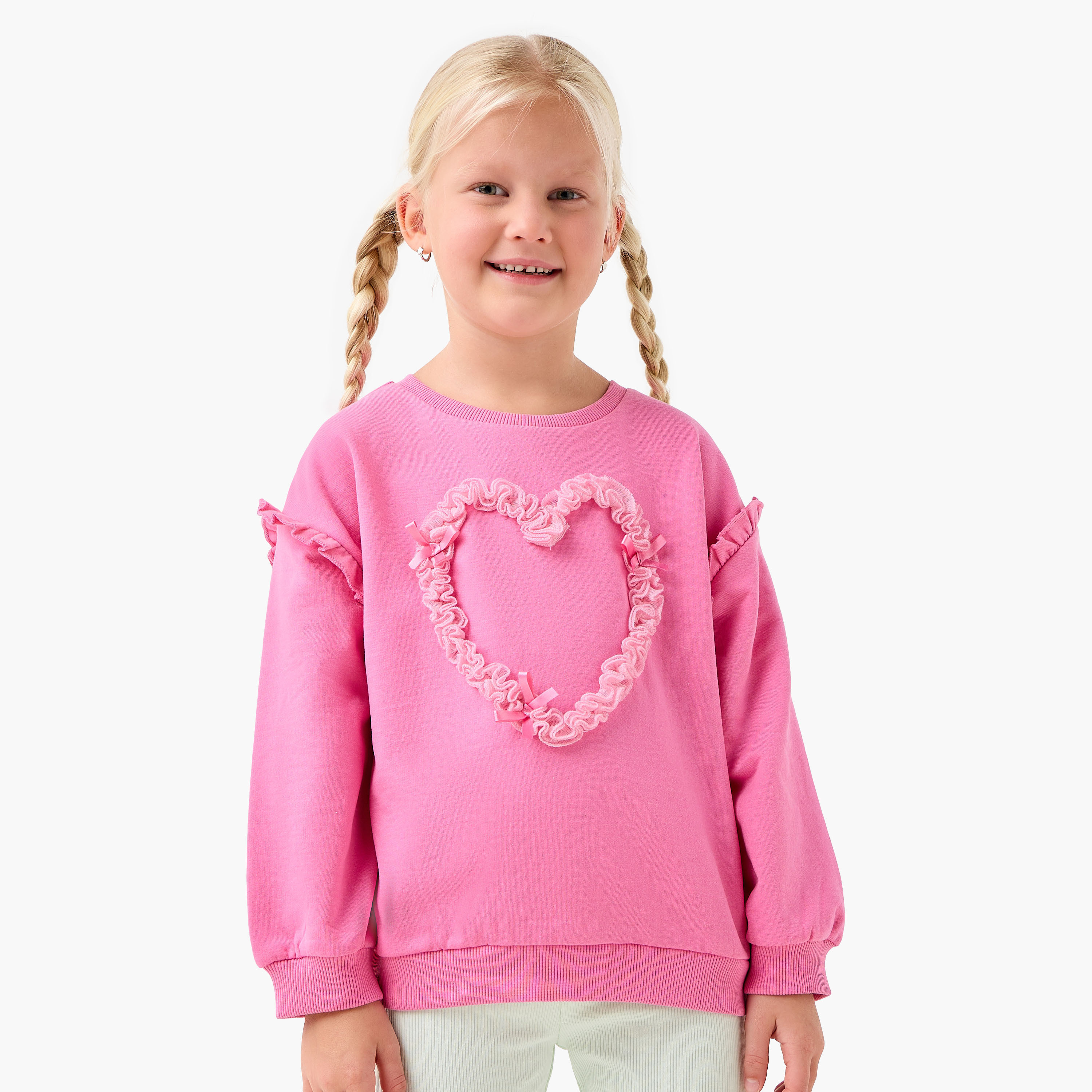 سويت شيرت بأكمام طويلة وزينة قلب من جونيورز-baby-girls-clothing-winterwear-sweatshirts-image-5