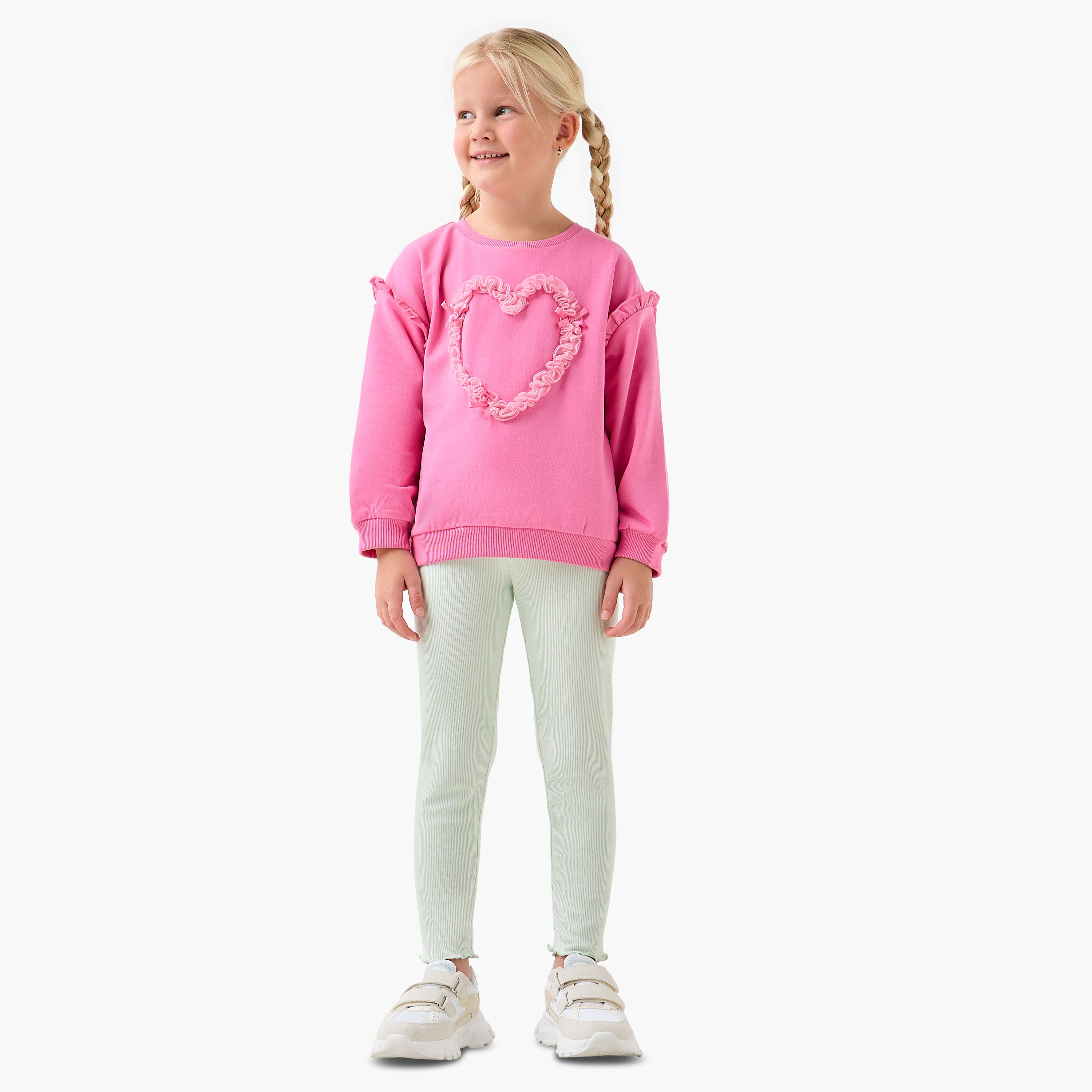 سويت شيرت بأكمام طويلة وزينة قلب من جونيورز-baby-girls-clothing-winterwear-sweatshirts-image-4