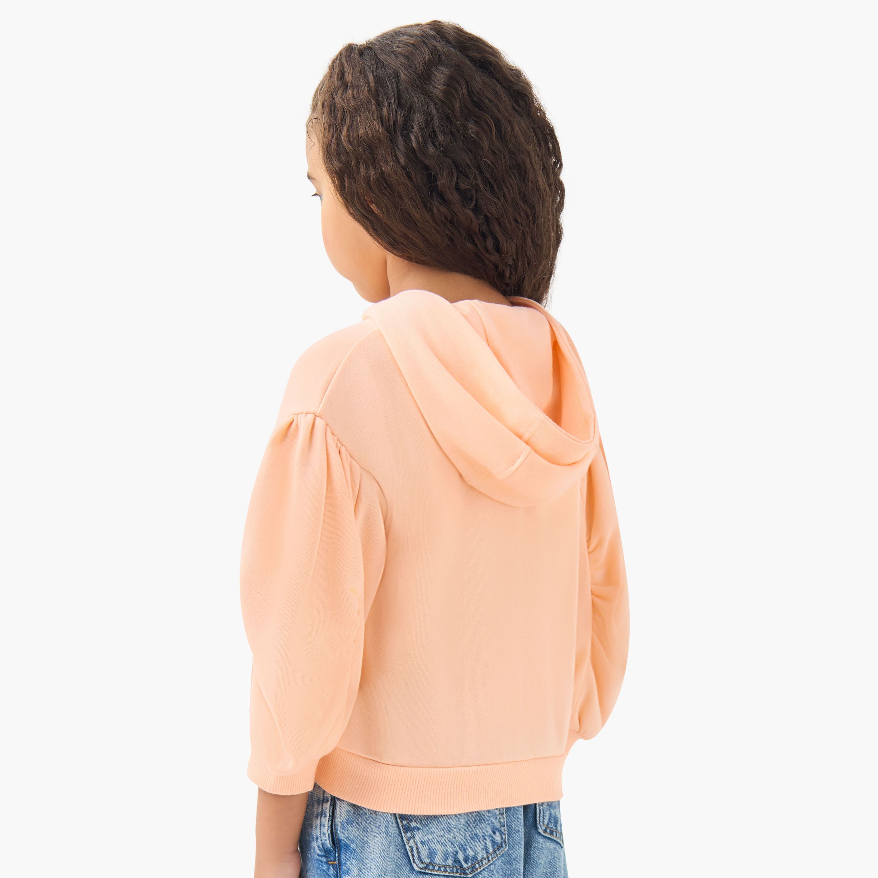 Juniors Girls Hooded Sweatshirt with Embroidery - Long Sleeves-baby-girls-clothing-winterwear-sweatshirts-image-3