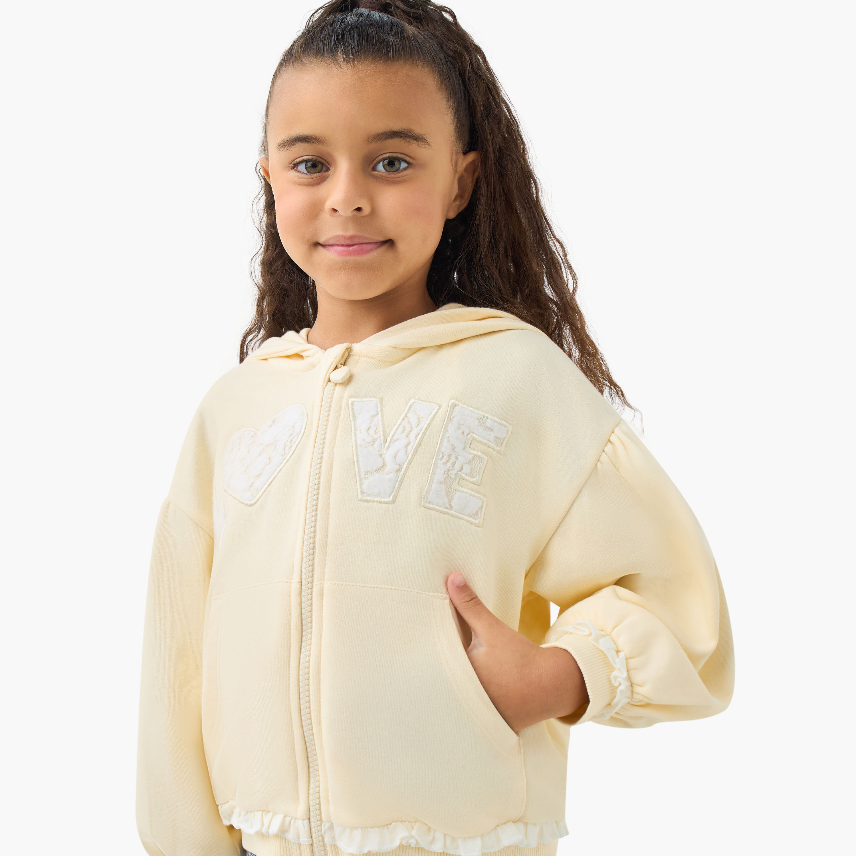 Juniors Girls Hooded Sweatshirt with Lace Inserts - Long Sleeves-girls-clothing-sweatshirts-image-4