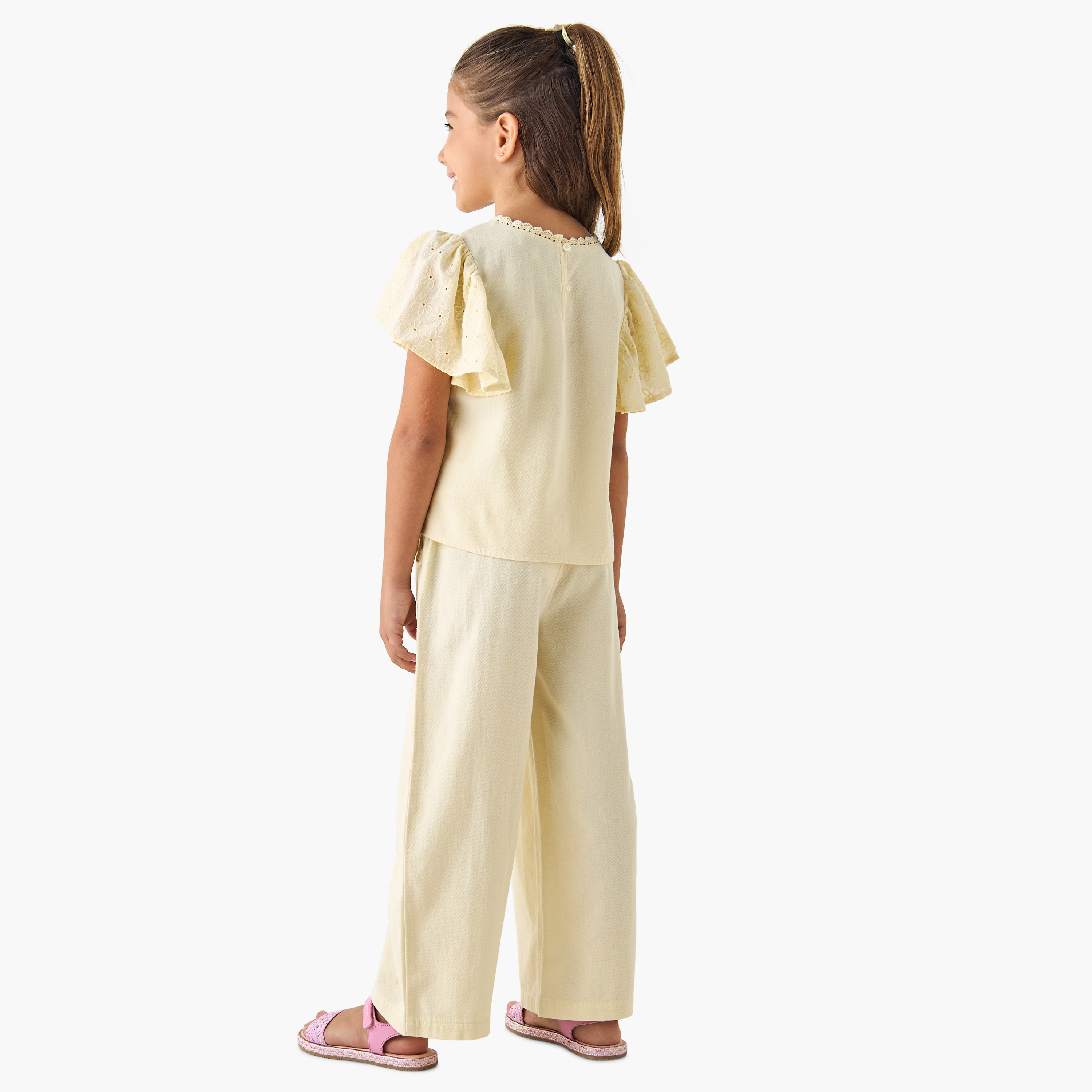 Juniors Schiffli Textured Top and Pant Set-girls-clothing-setsandcoords-image-4
