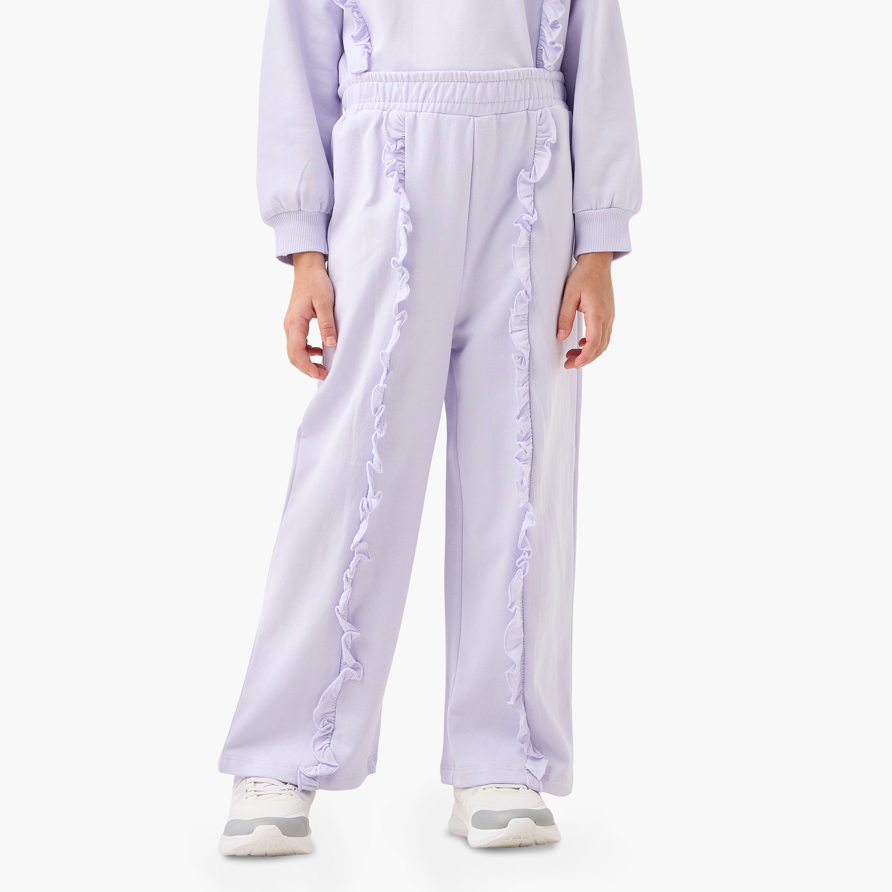 Juniors Ruffled Sweatshirt and Pants Set-girls-clothing-setsandcoords-image-3